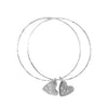 Belle & Bee Double bangle with 2 heart charms