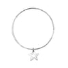 Midi Sterling Silver Hammered Bangle with Chunky Open Star Charm