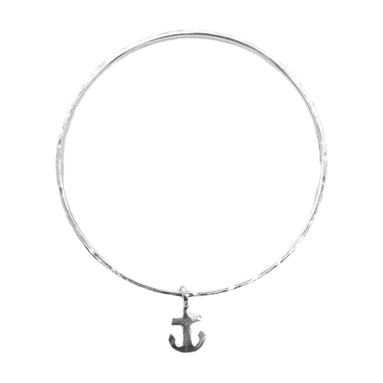 Belle & Bee Sterling silver mini anchor bangle