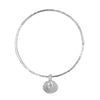 Belle & Bee Sterling Silver midi bangle shell charm
