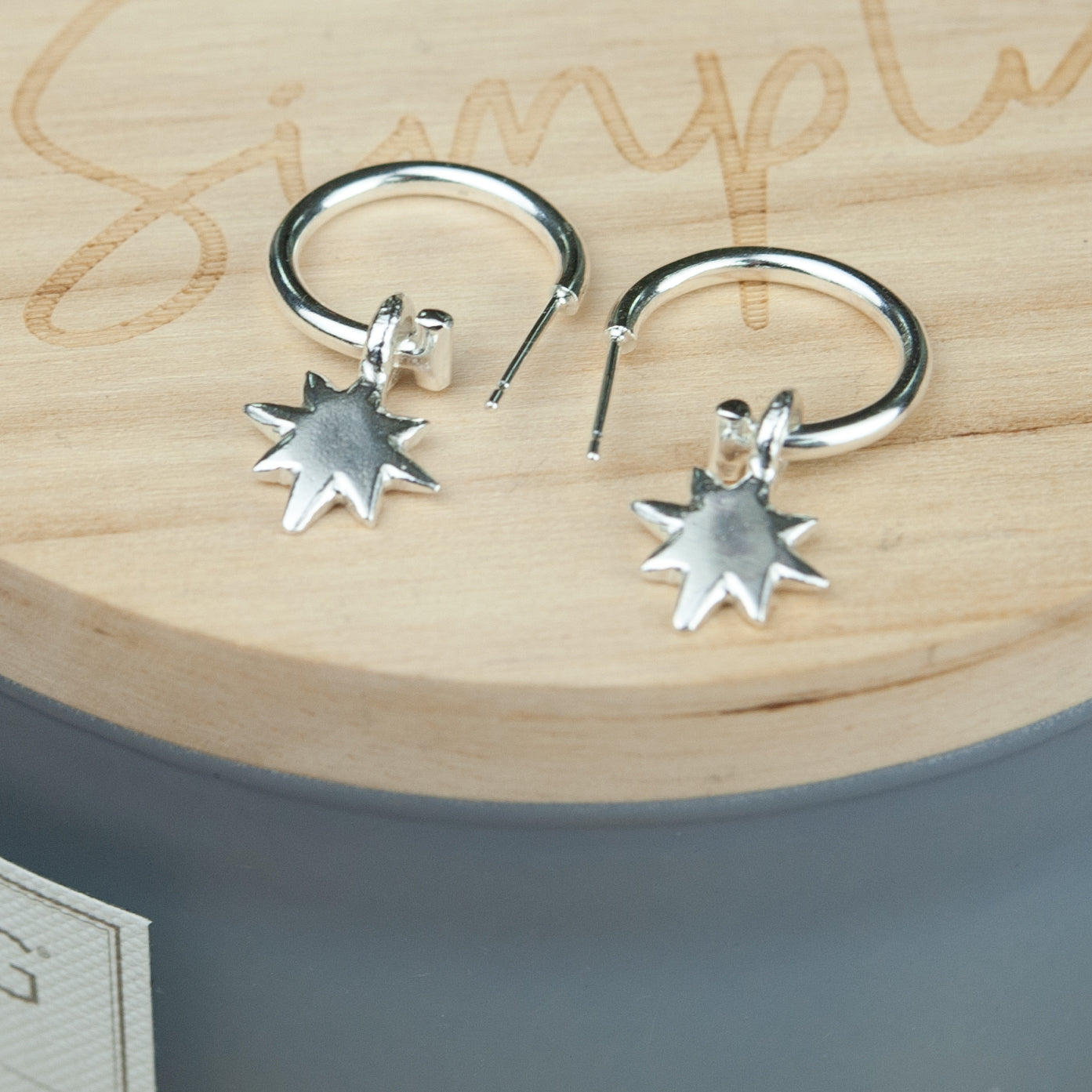 Belle & Bee baby north star hoop earrings