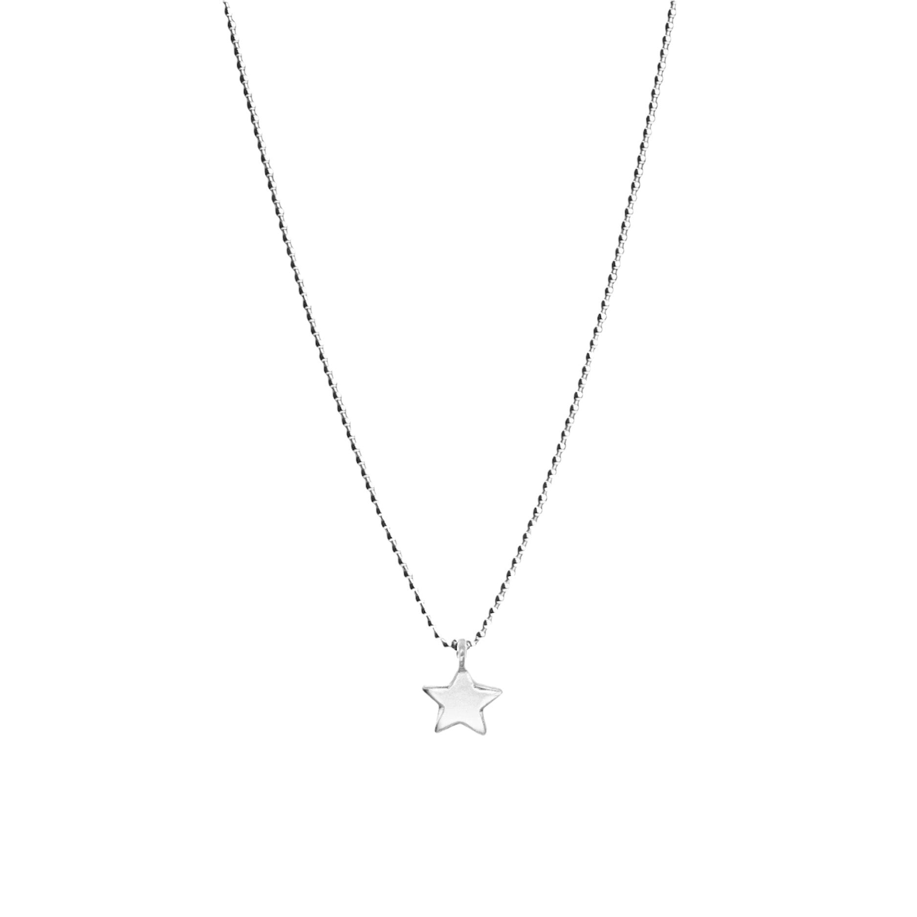 Belle & Bee Sterling Silver Chunky Star Ball chain necklace