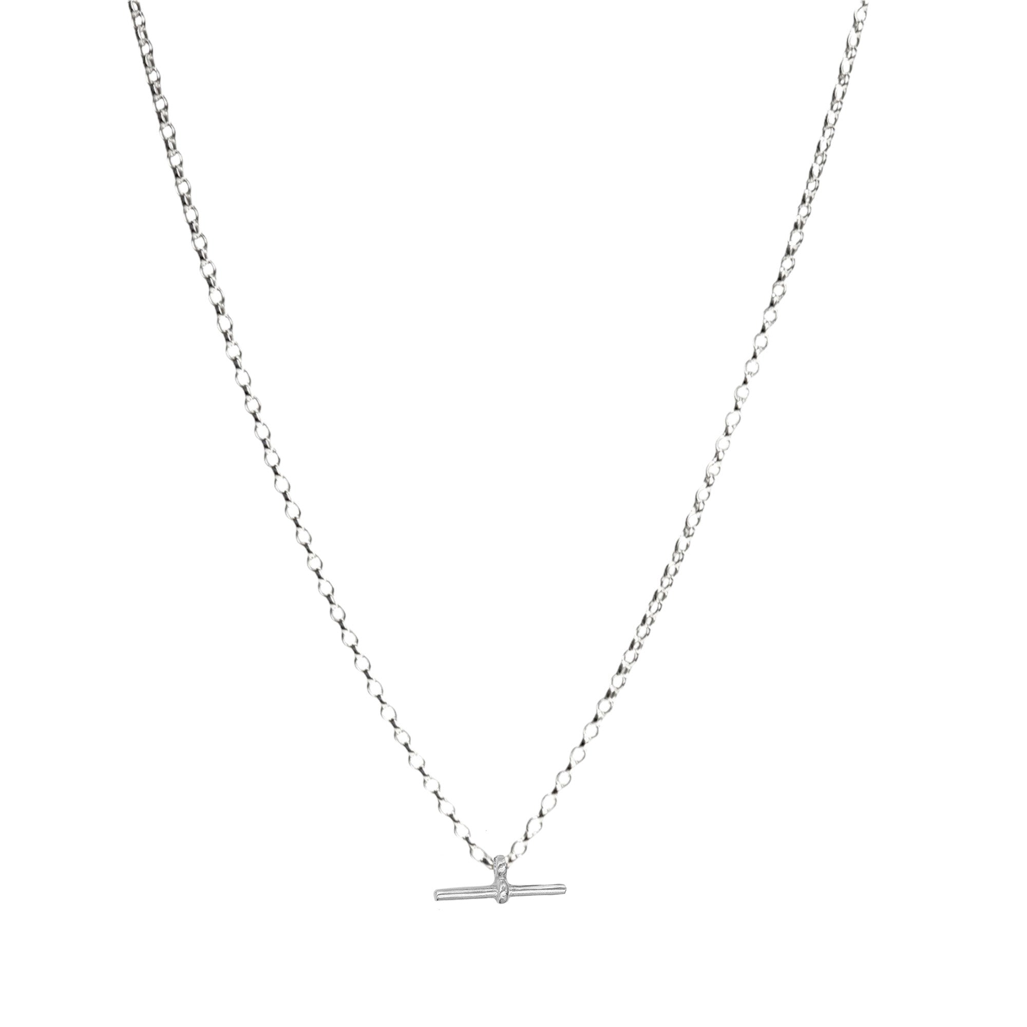 Long Link T-Bar Necklace, Silver – Orli Jewellery