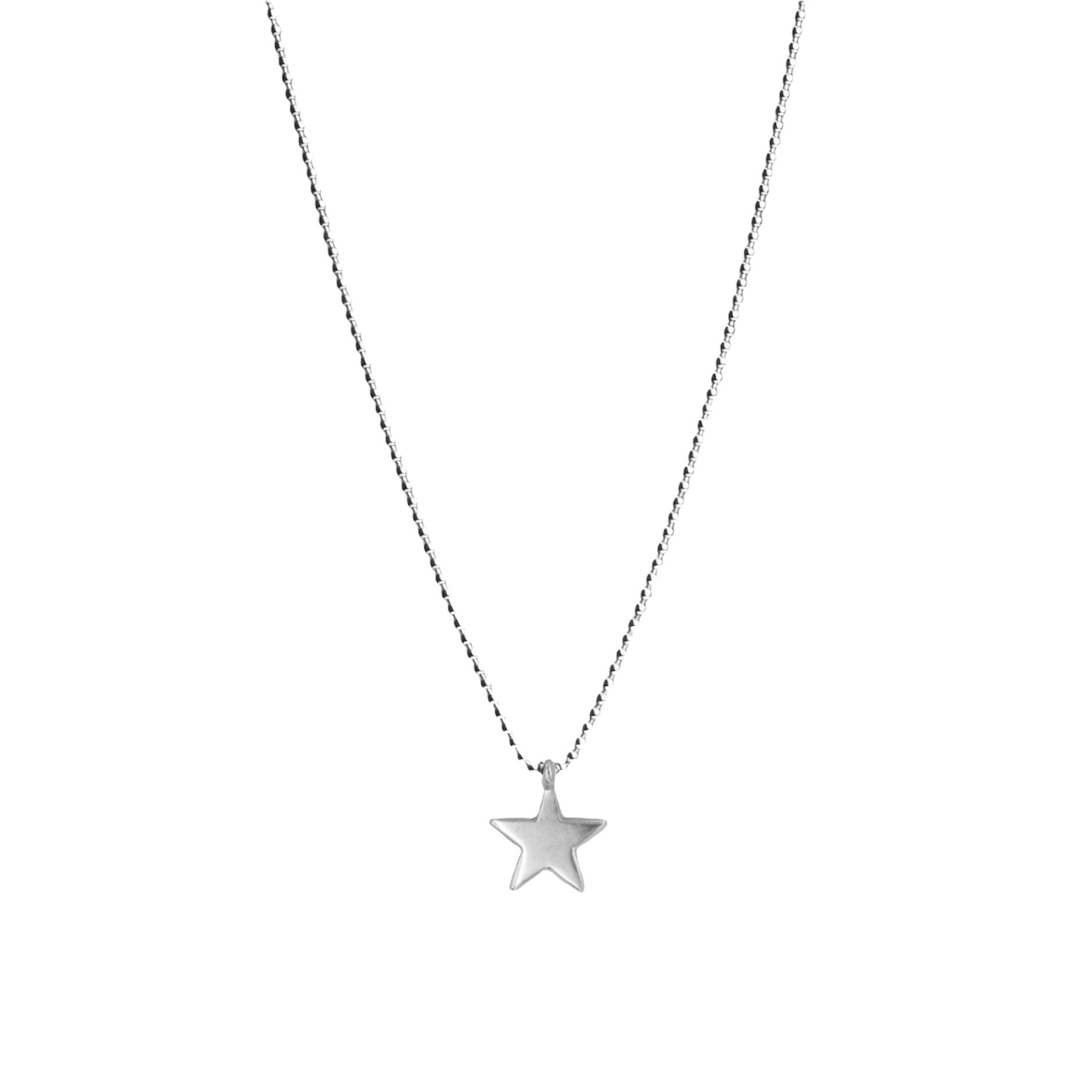 Belle & Bee Sterling Silver Ball Chain necklace with Midi Star Charm