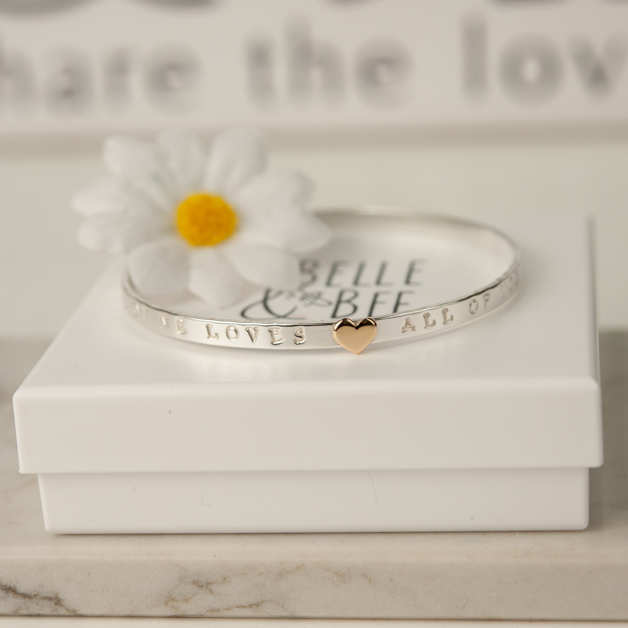 Belle & Bee All of me loves all of you gold heart bangle
