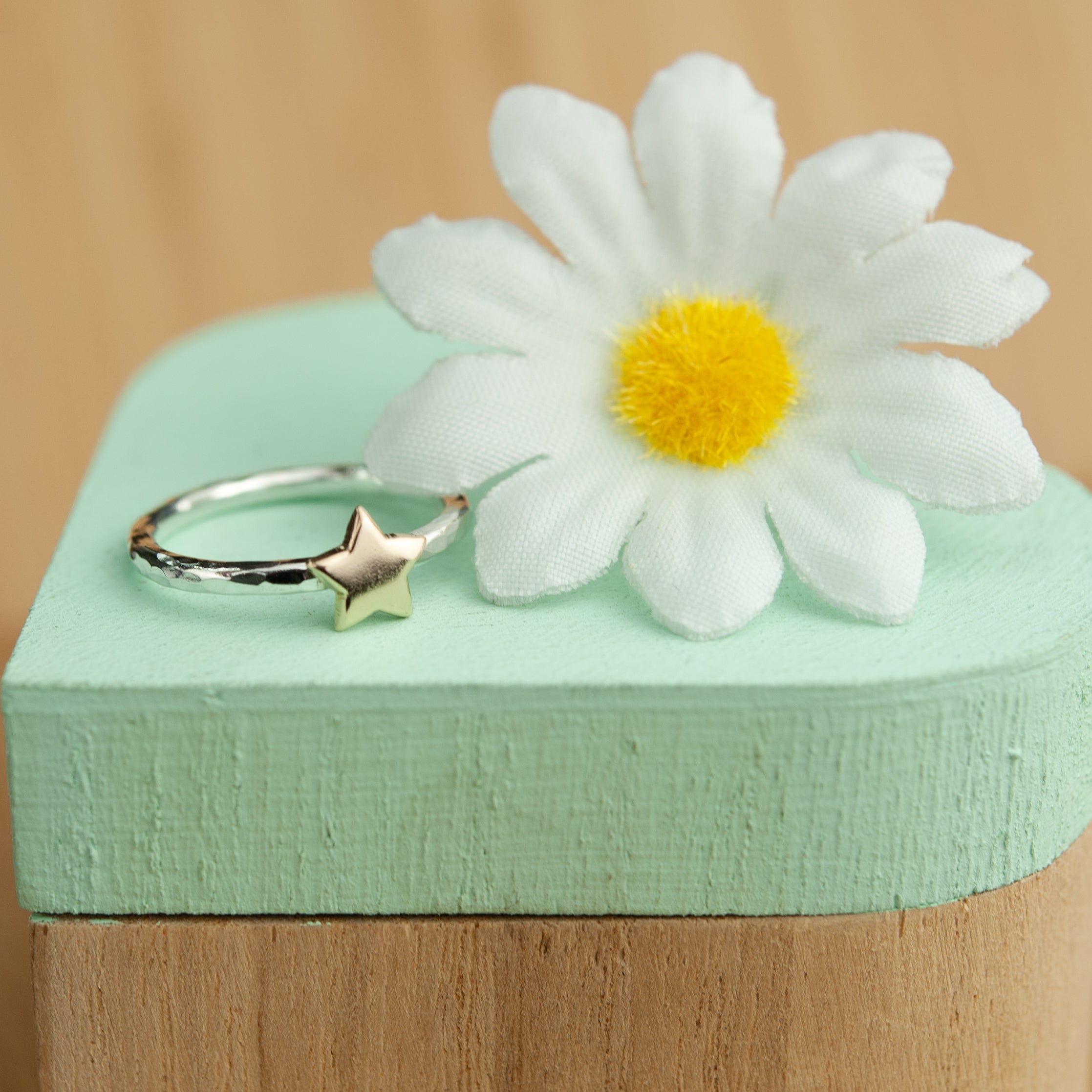 Belle & Bee Gold Star stack ring