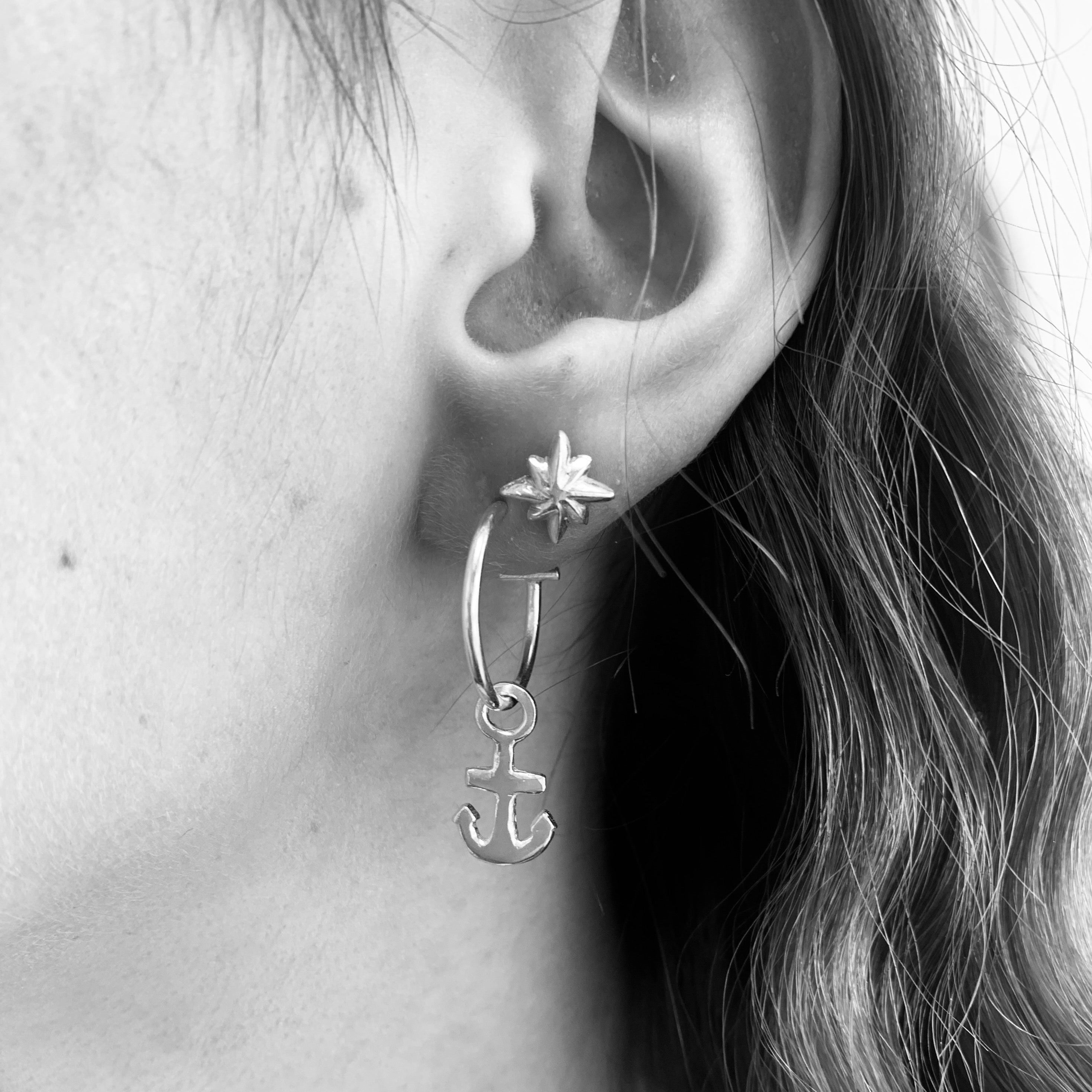 Belle & Bee Sterling Silver Baby North Star earrings