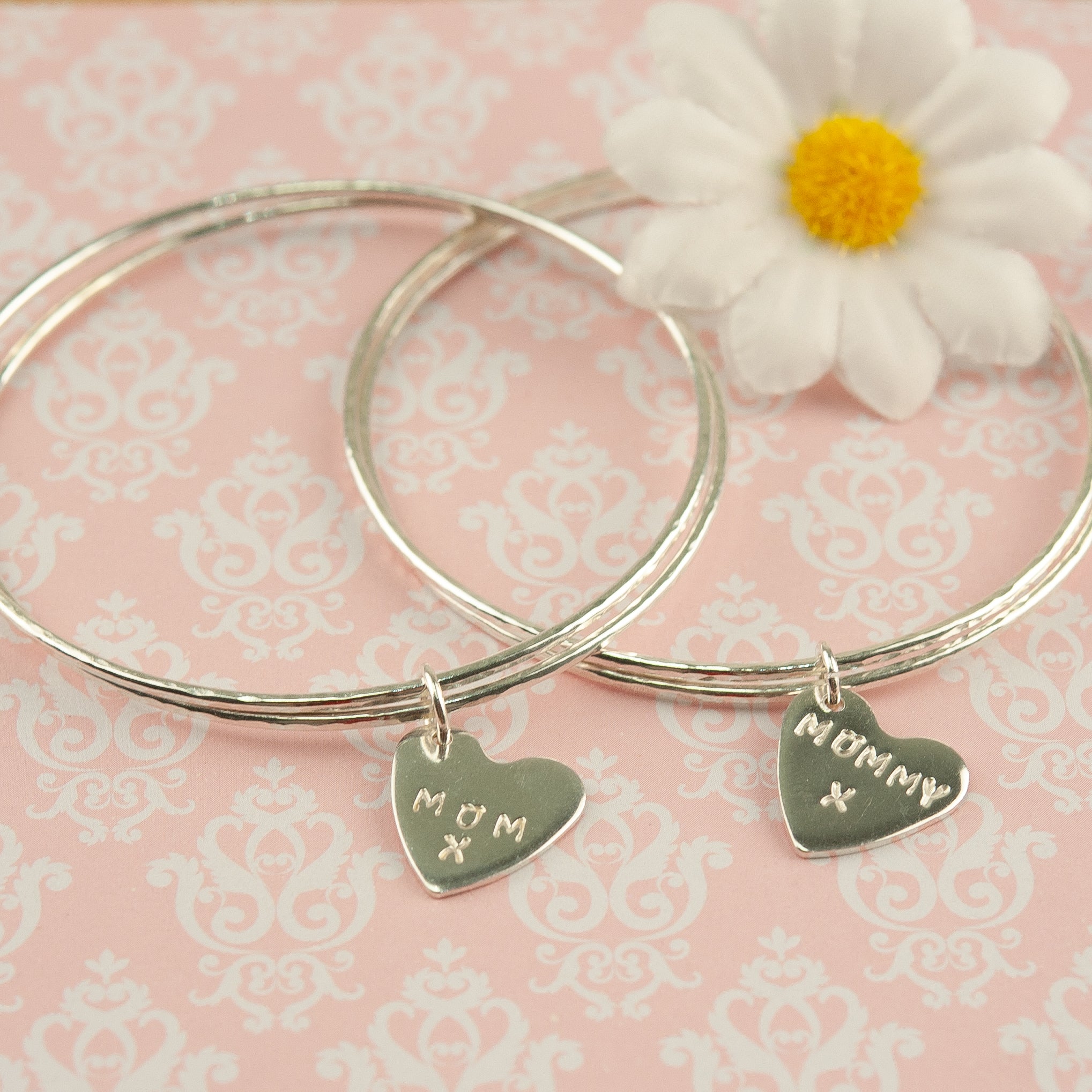 Belle & Bee Sterling silver double bangle