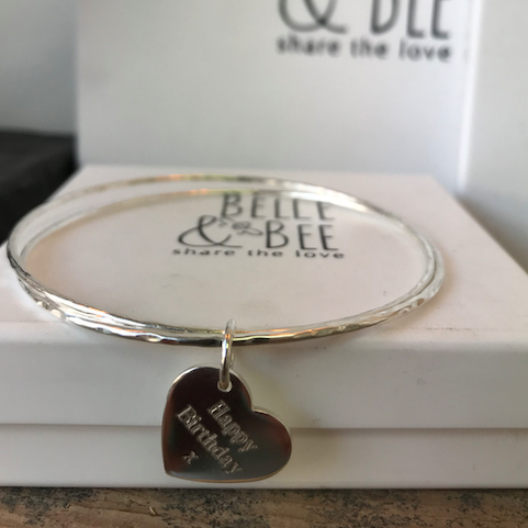Belle & Bee sterling silver double skinny bangle
