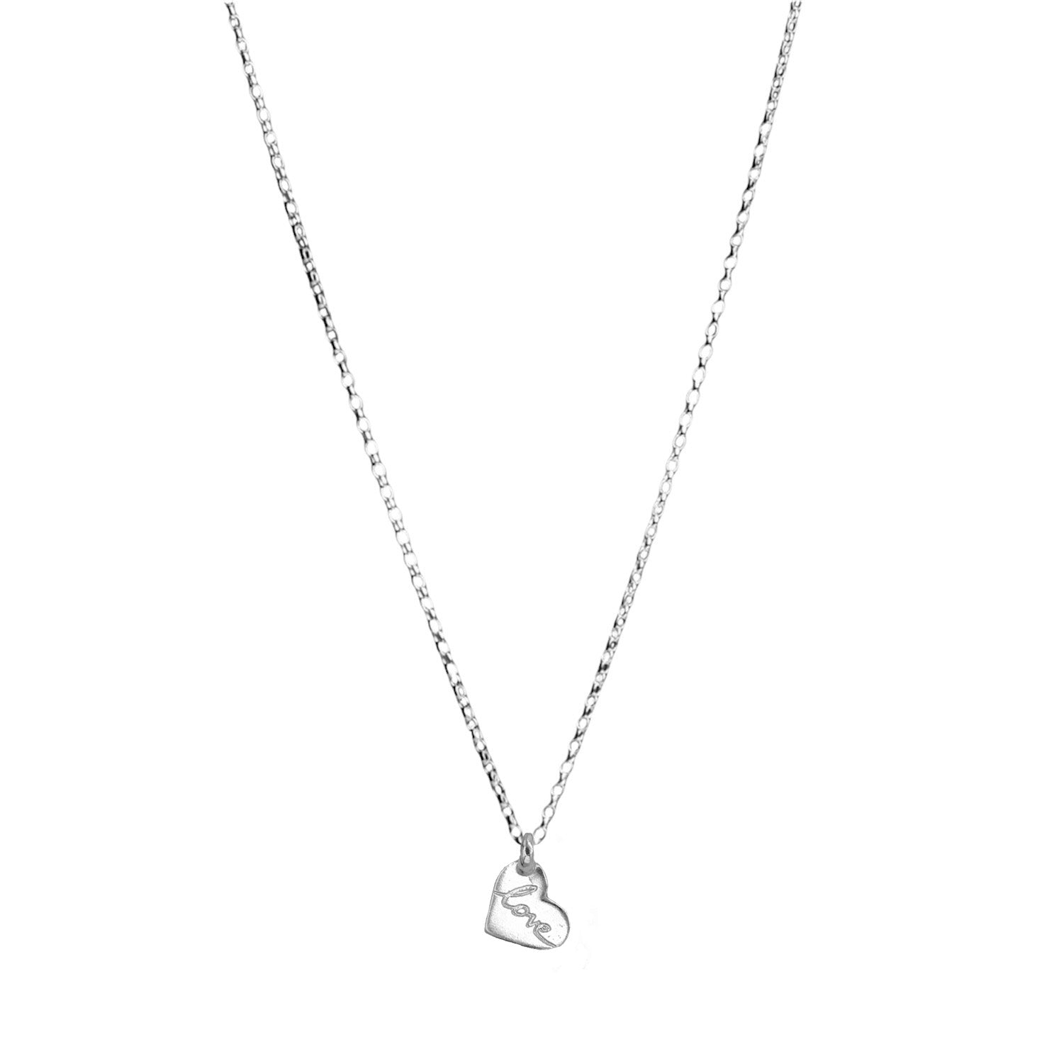 Love writing charm necklace