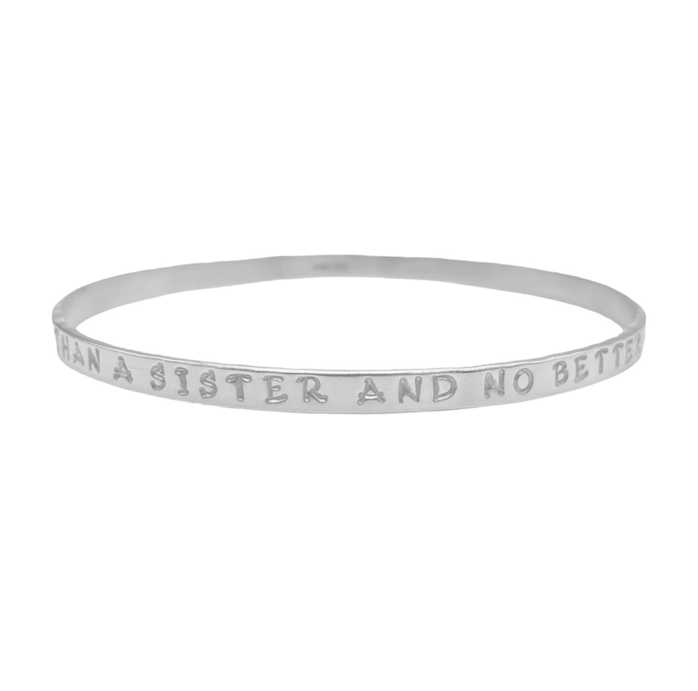 Belle & Bee silver sister quote bangle