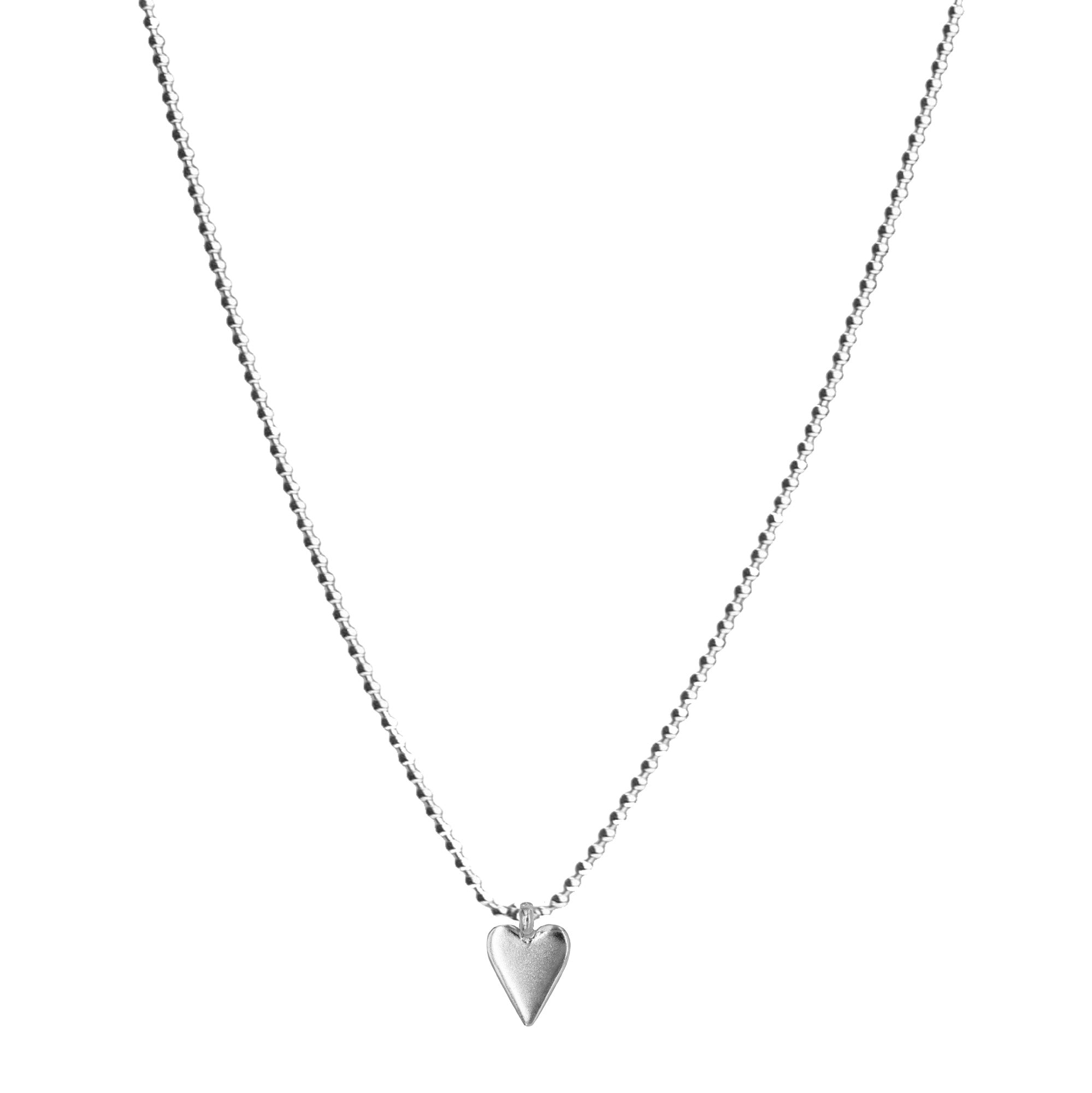 Belle & Bee Sterling Silver Midi Heart Ball chain necklace