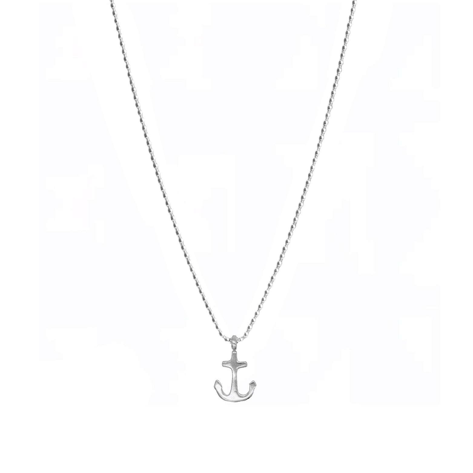 Belle & Bee Sterling Silver ball chain necklace with anchor charm