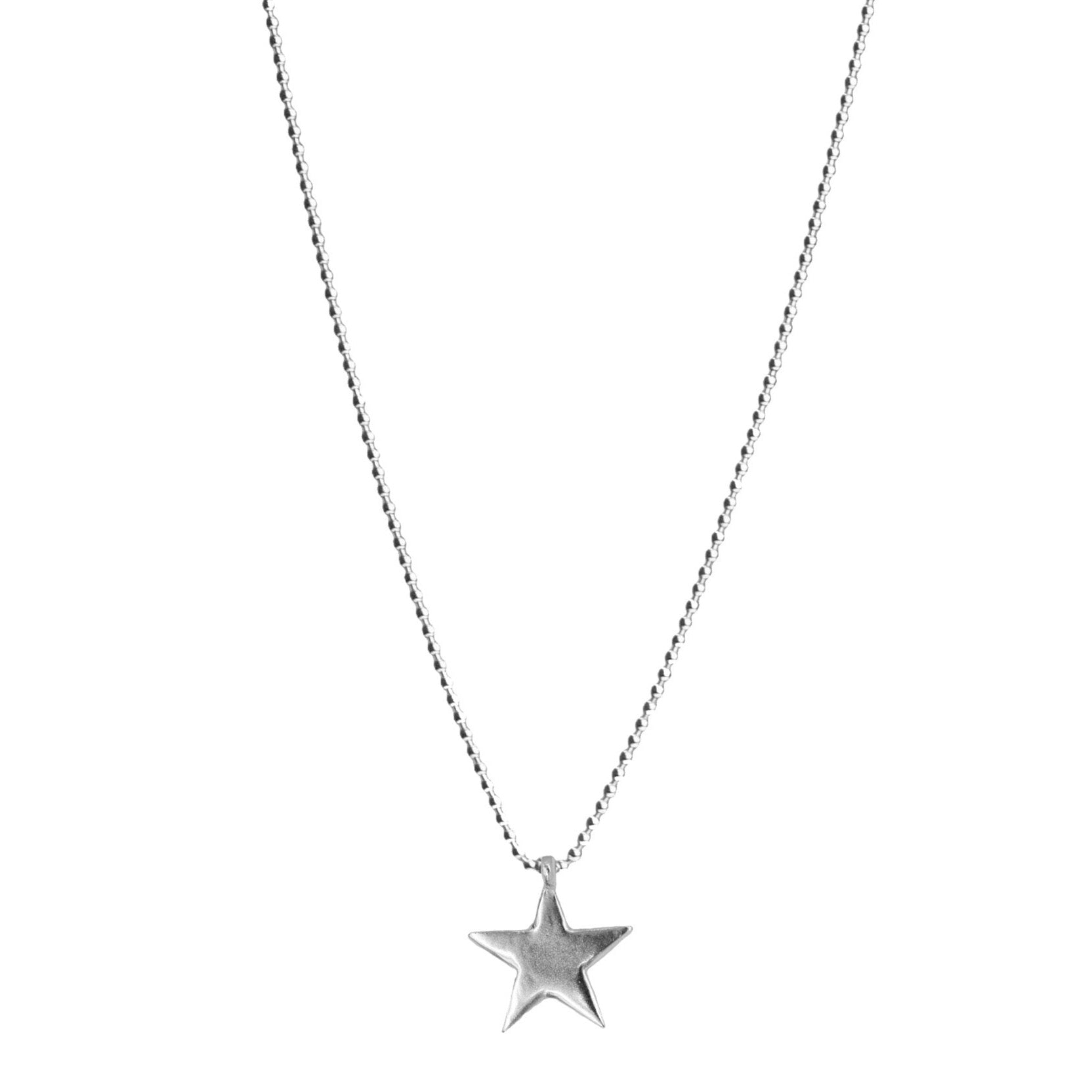 Belle & Bee Sterling Silver Ball Chain necklace with Maxi Star charm