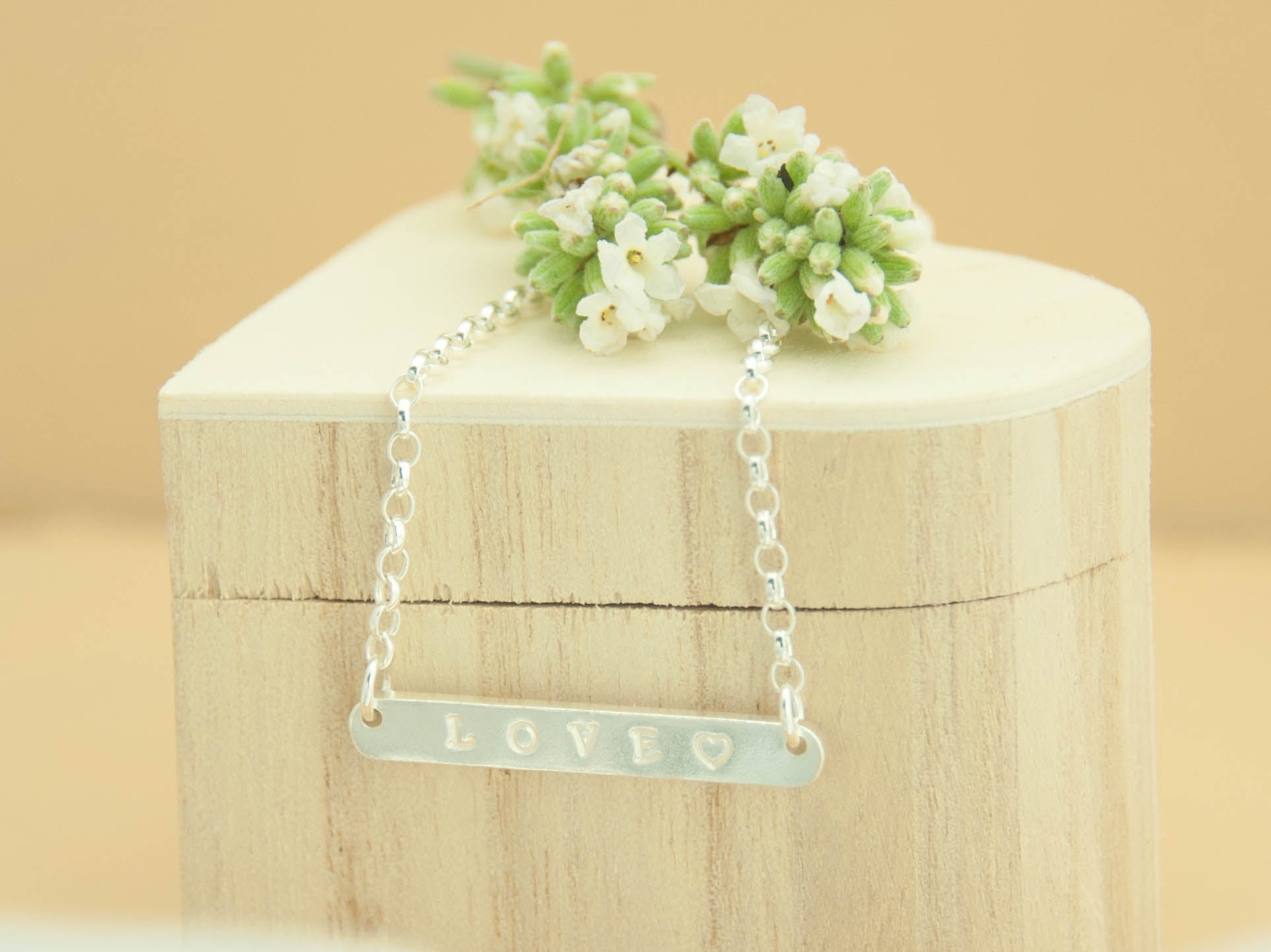 Belle & Bee Personalised Sterling Silver  Bar Necklace