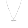 Belle & Bee Sterling Silver T Bar trace chain necklace