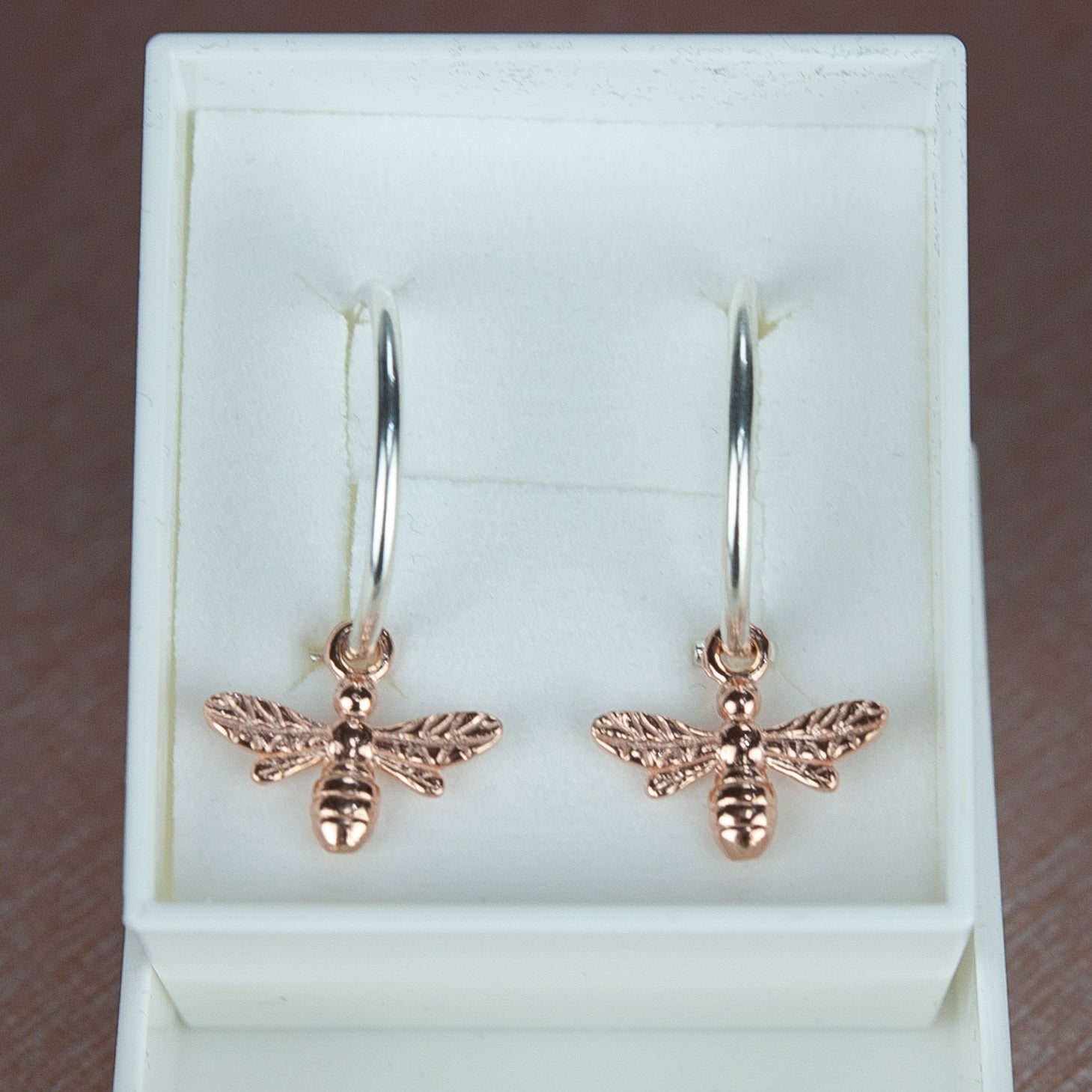 Belle & Bee delicate bee hoop earring