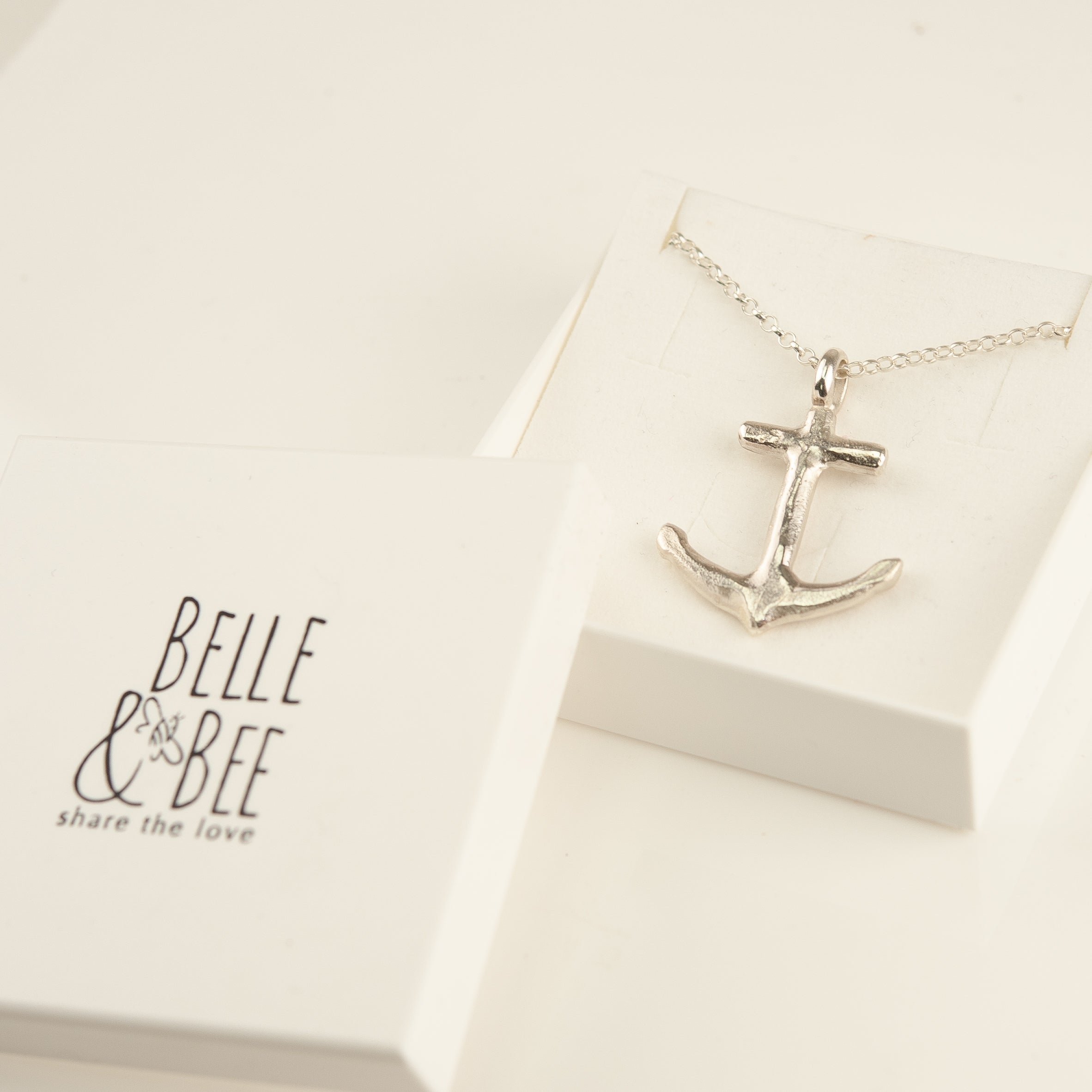 Belle & Bee sterling silver anchor necklace