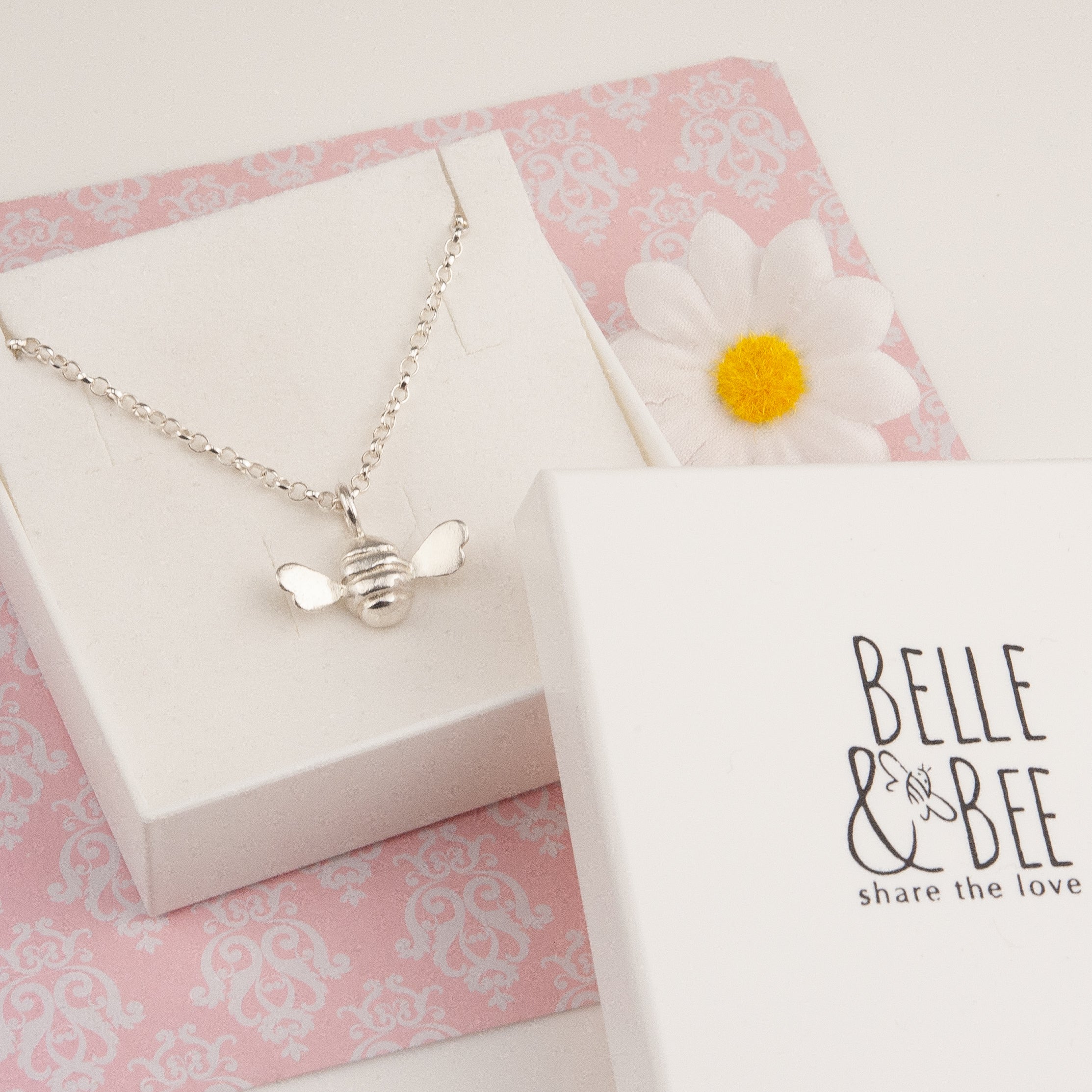 Belle & Bee sterling silver bee necklace