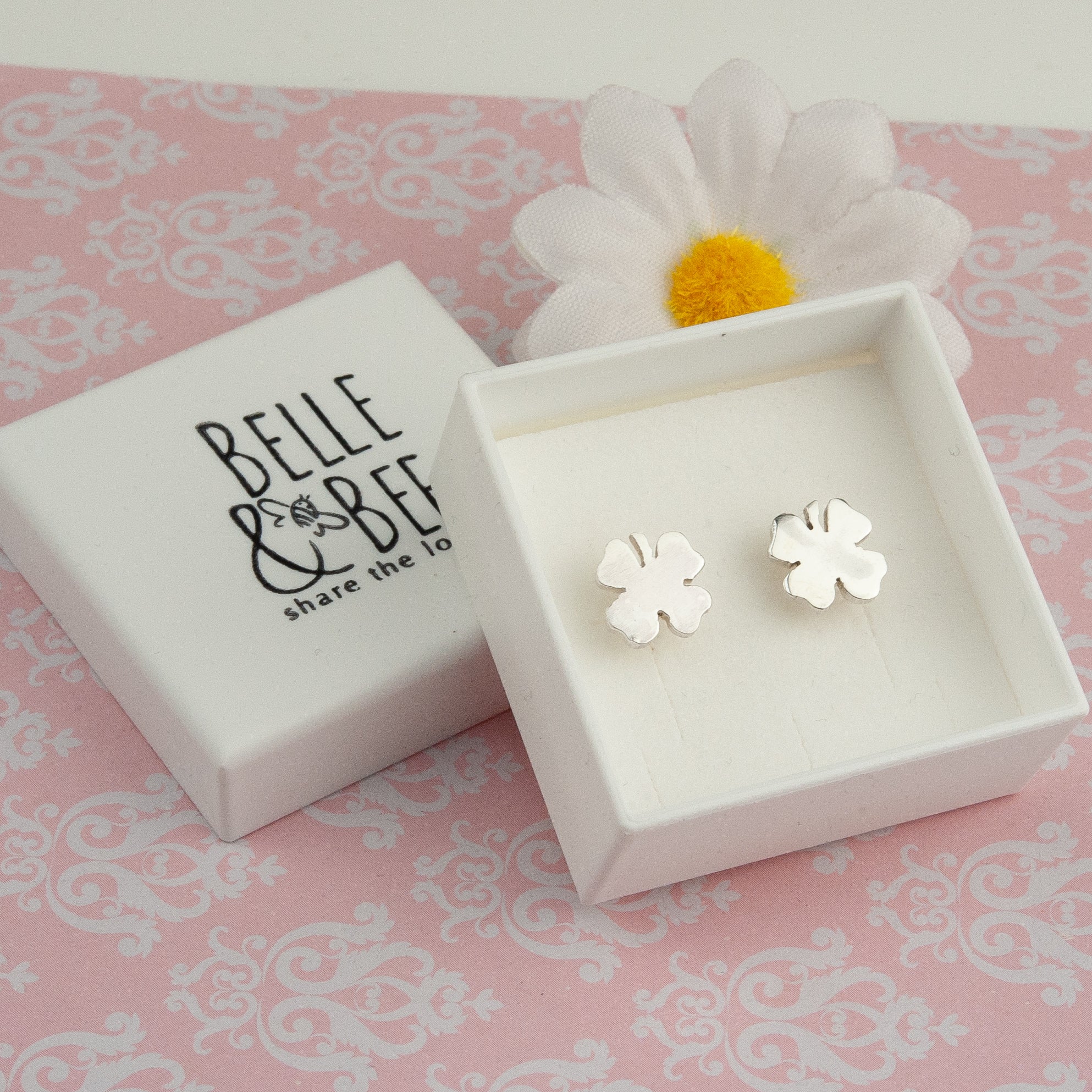 Belle & Bee sterling silver clover earrings