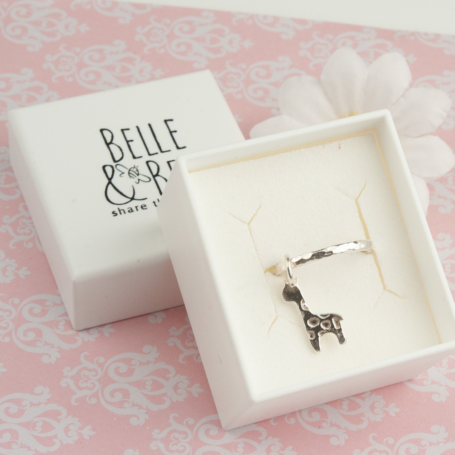 Belle & Bee sterling silver giraffe ring