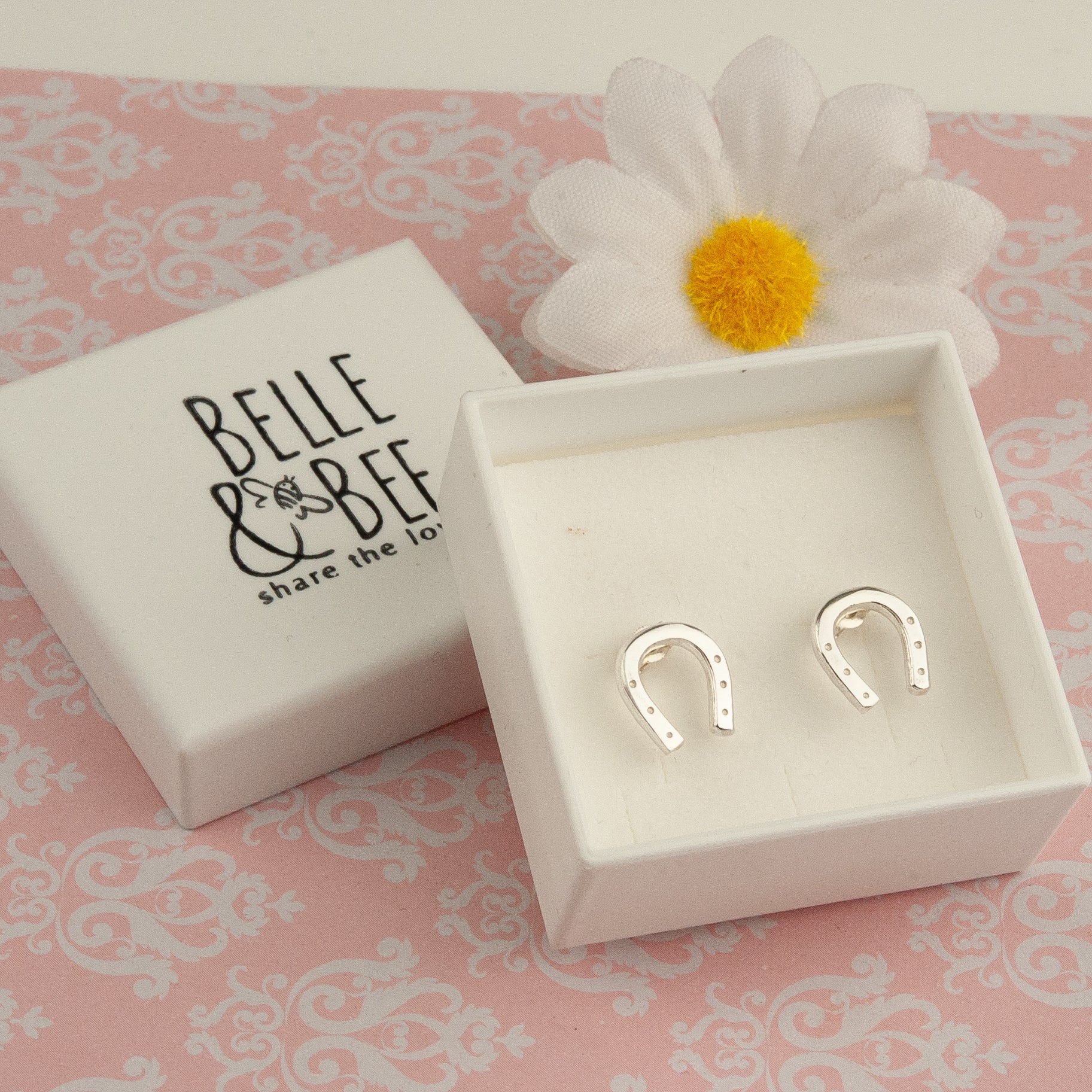Belle & Bee silver horseshoe earrings