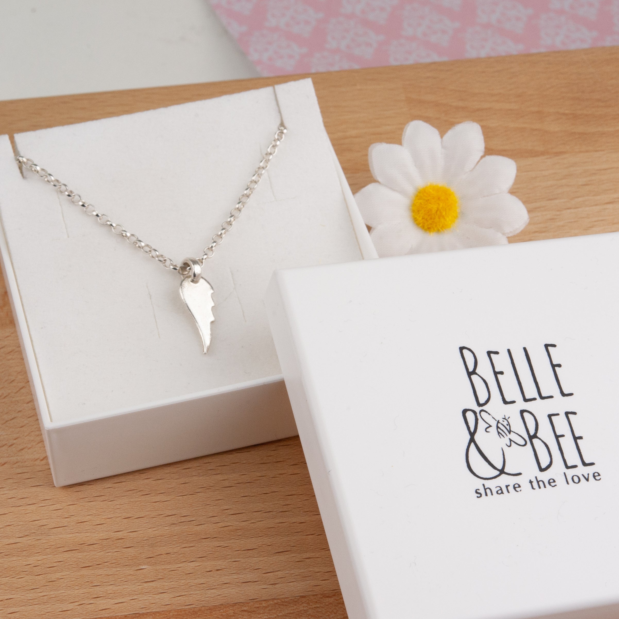 Belle & Bee Sterling Silver angel wing necklace