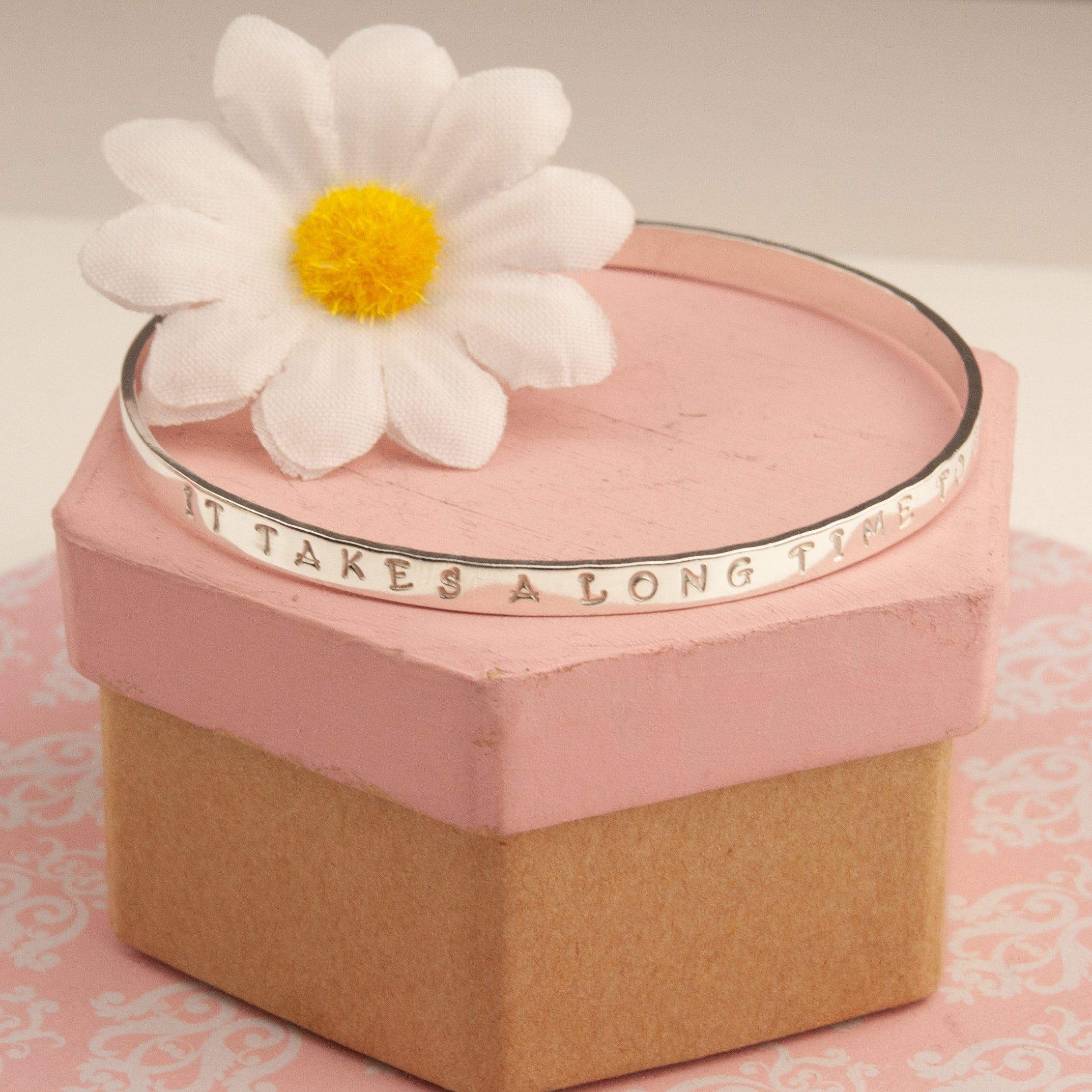 Belle & Bee Sterling silver message bangle