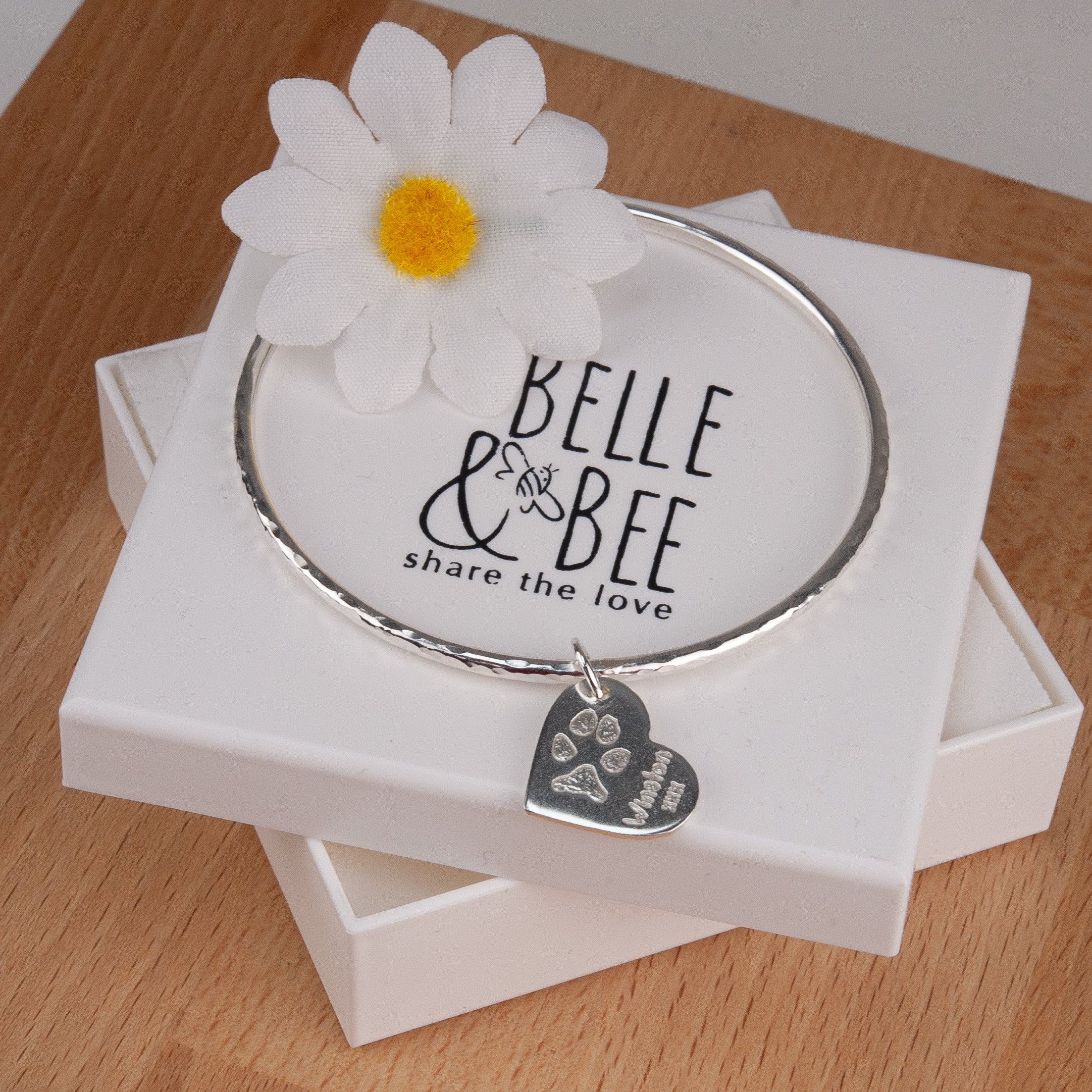Belle & Bee sterling silve pawprint bangle