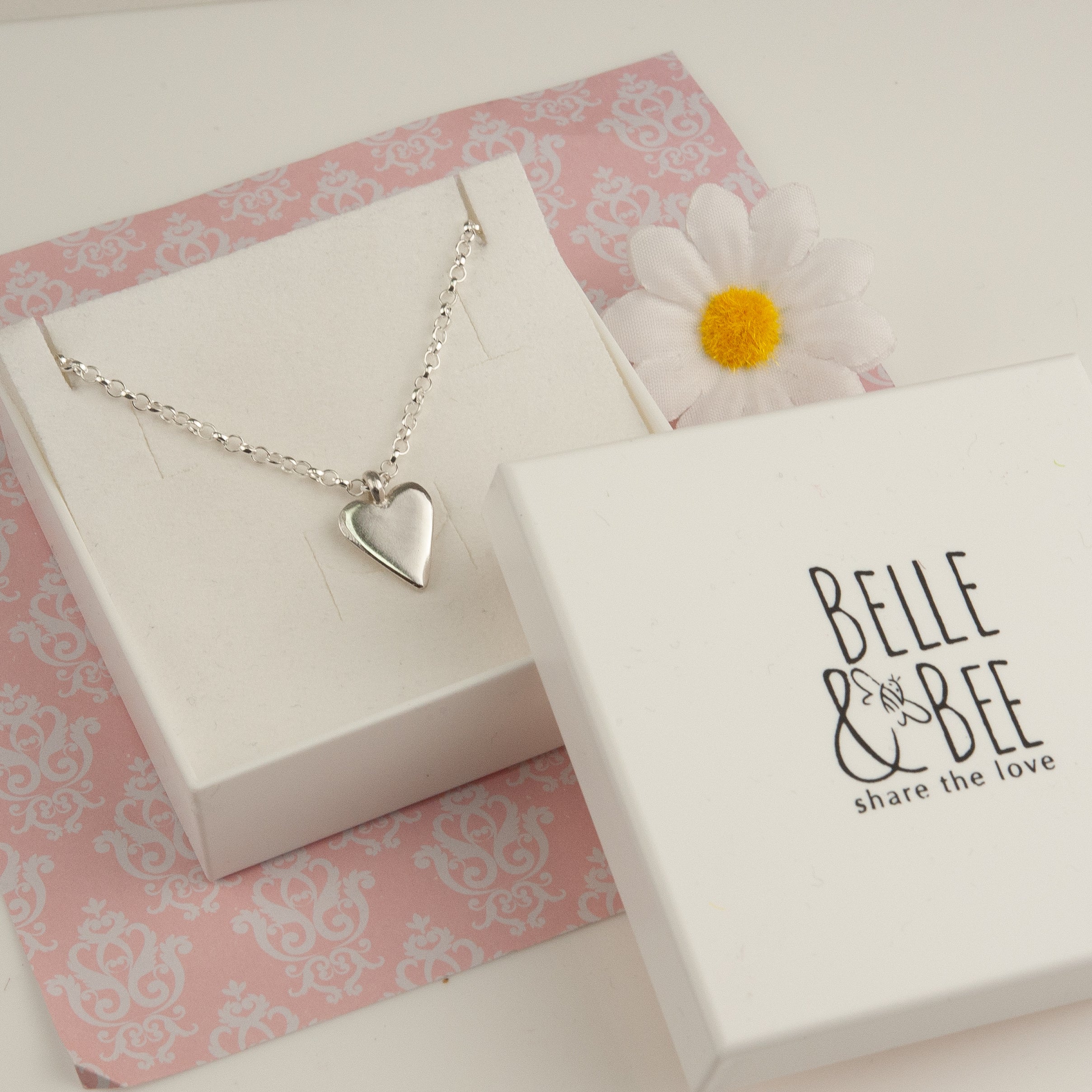 Belle & Bee Sterling silver heart necklace
