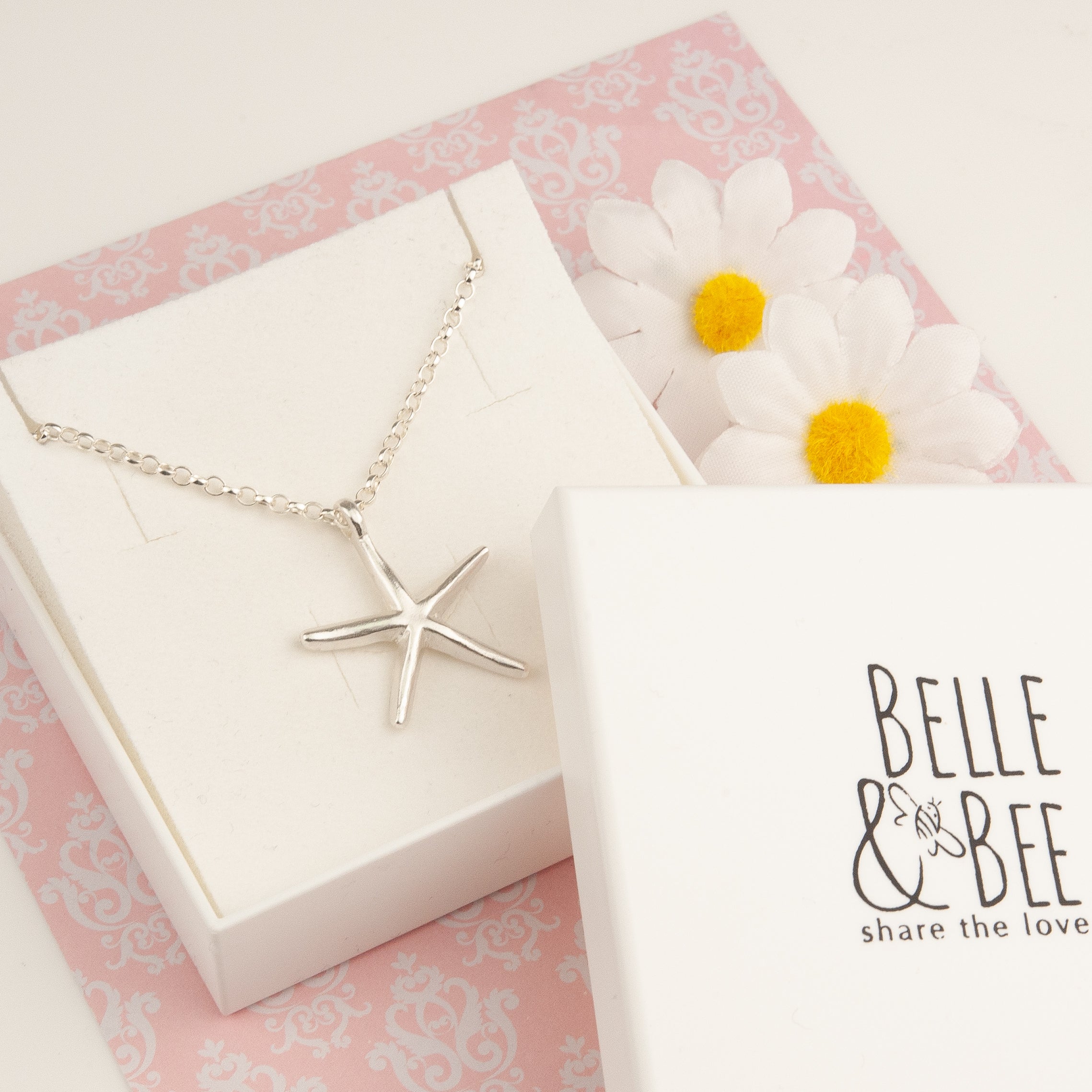 Belle and Bee Sterling Silver Necklace with Starfish Charm