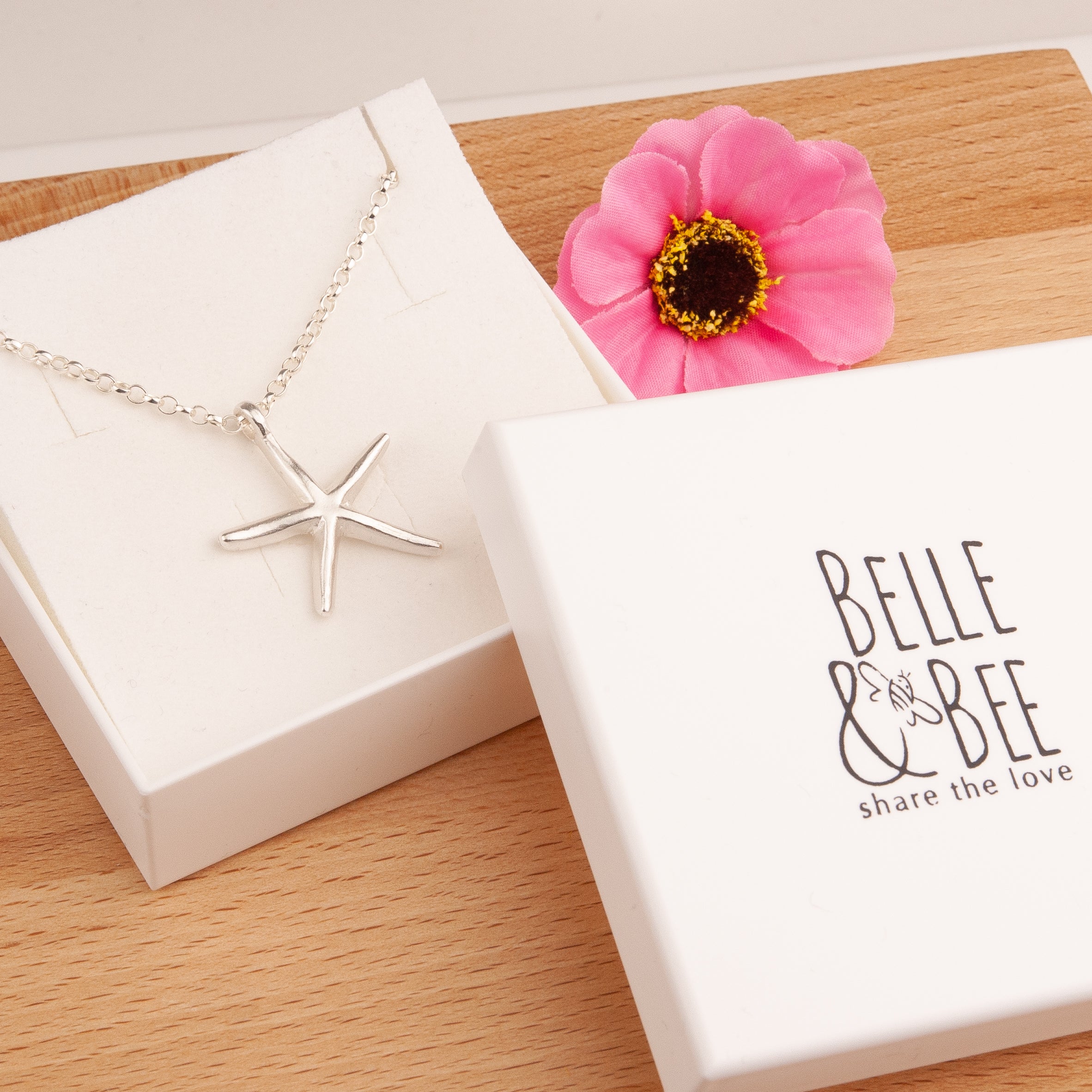 Belle and Bee Sterling Silver Necklace with Starfish Charm