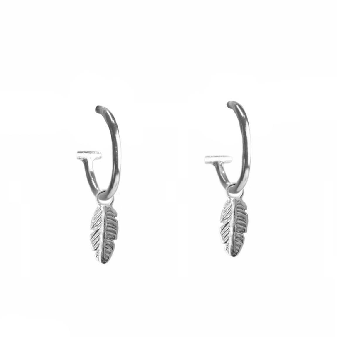 Belle & Bee mini feather hoop earrings