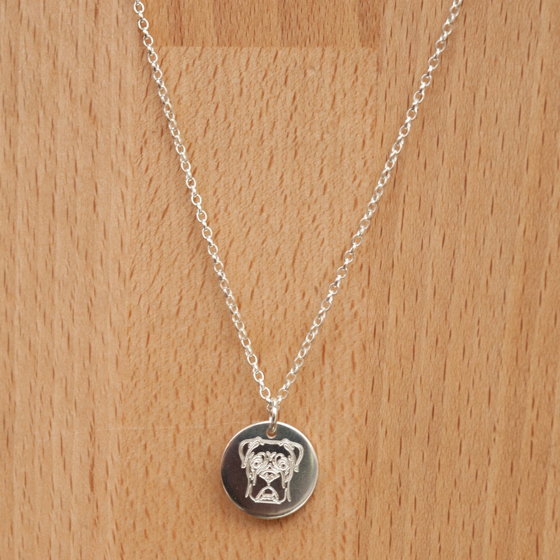 Sterling Silver Personalised Dog Charm Necklace