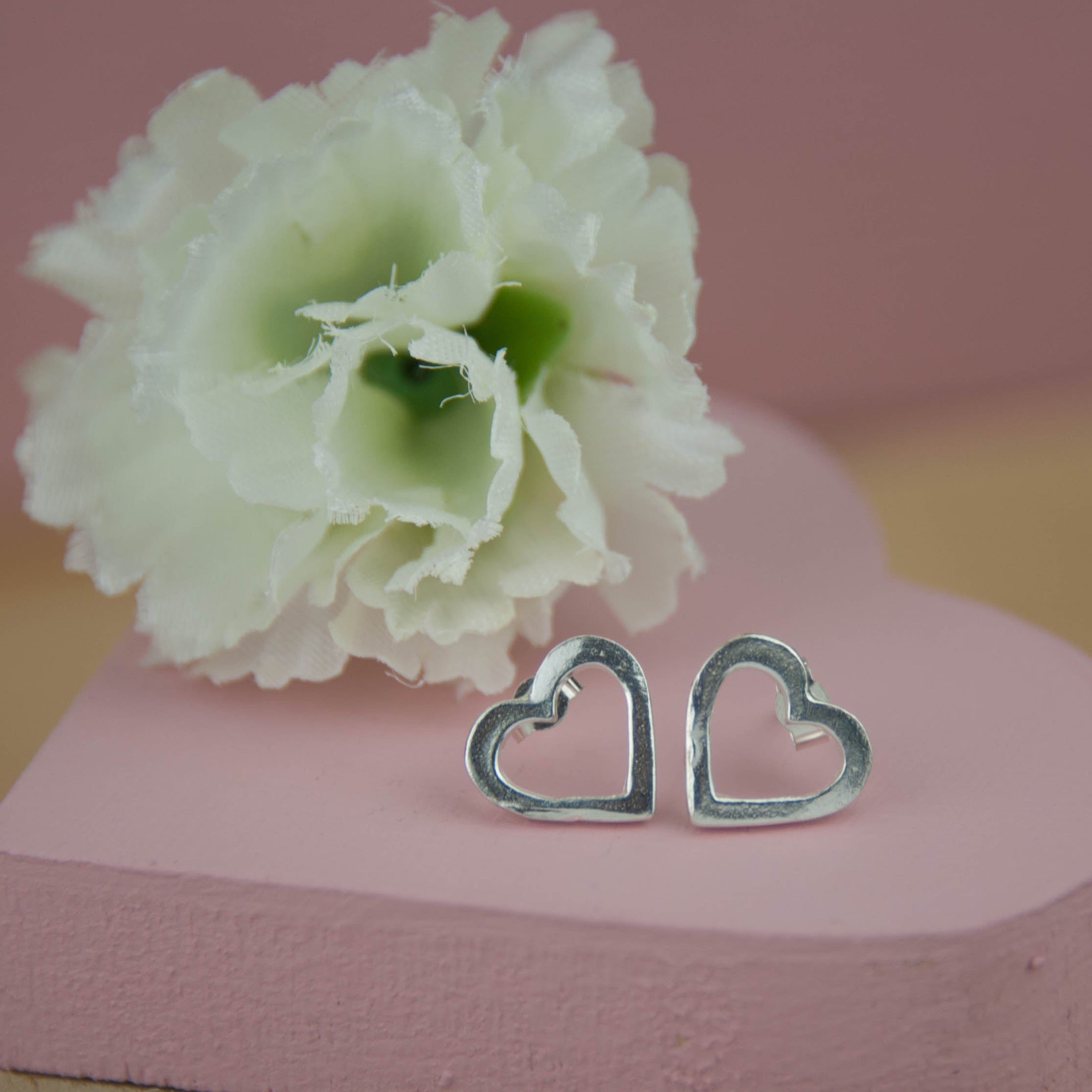 Belle & Bee silver Open Heart Earrings