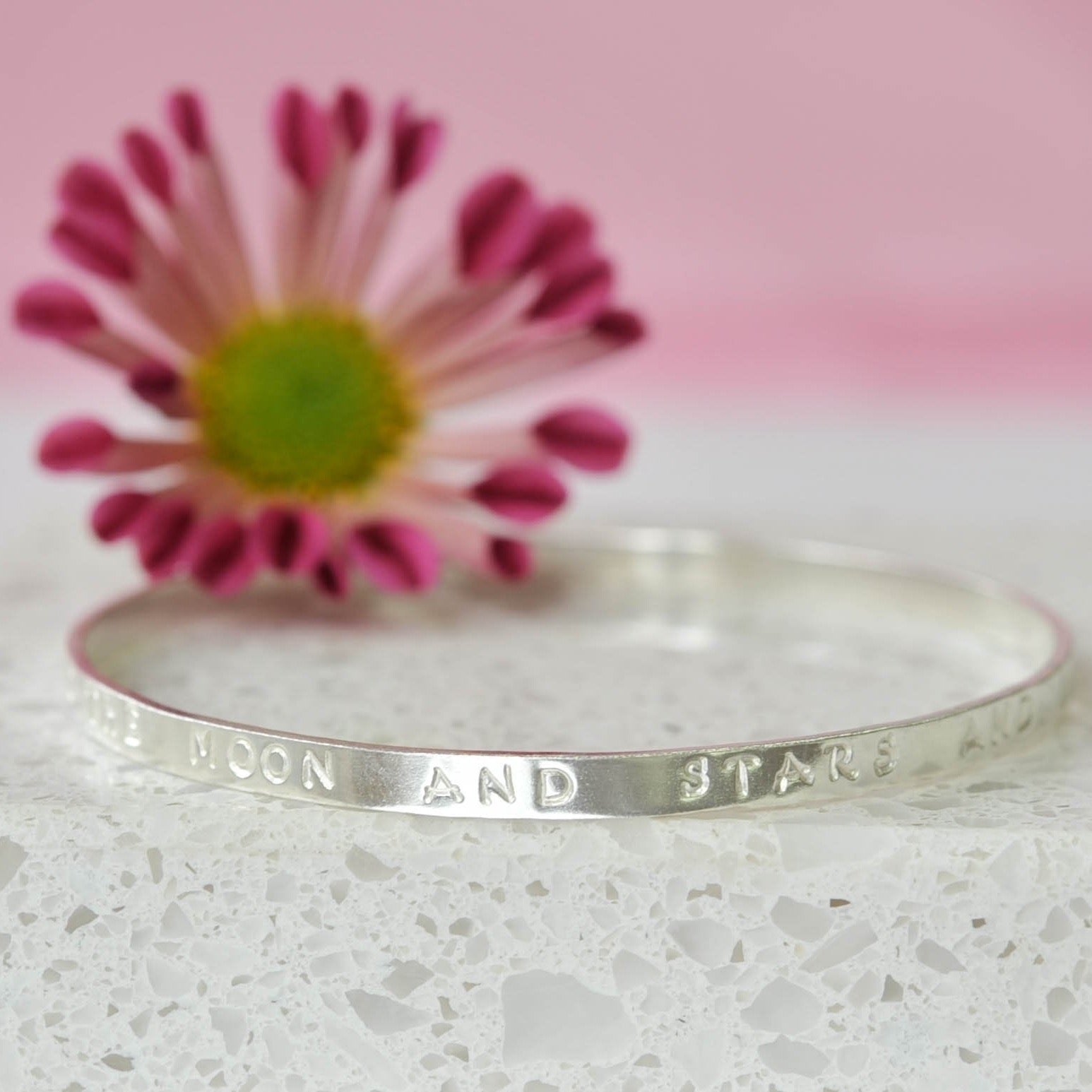 Belle & Bee Personalised Silver Message Bangle