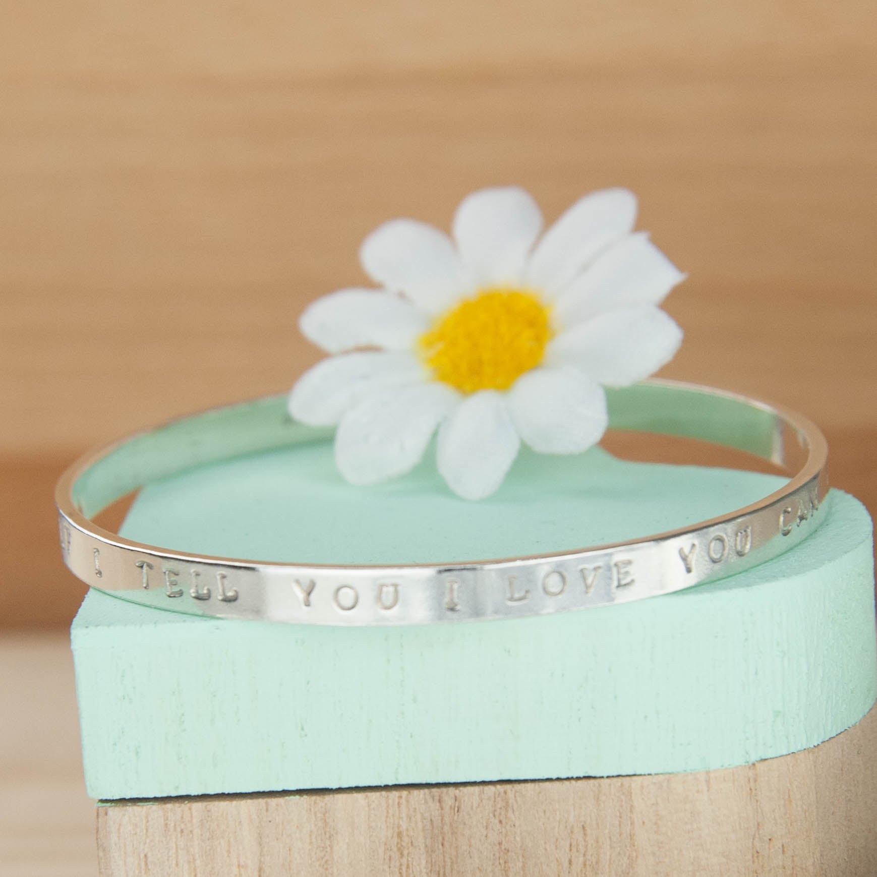 Belle & Bee Midi Personalised Sterling Silver Message Bangle