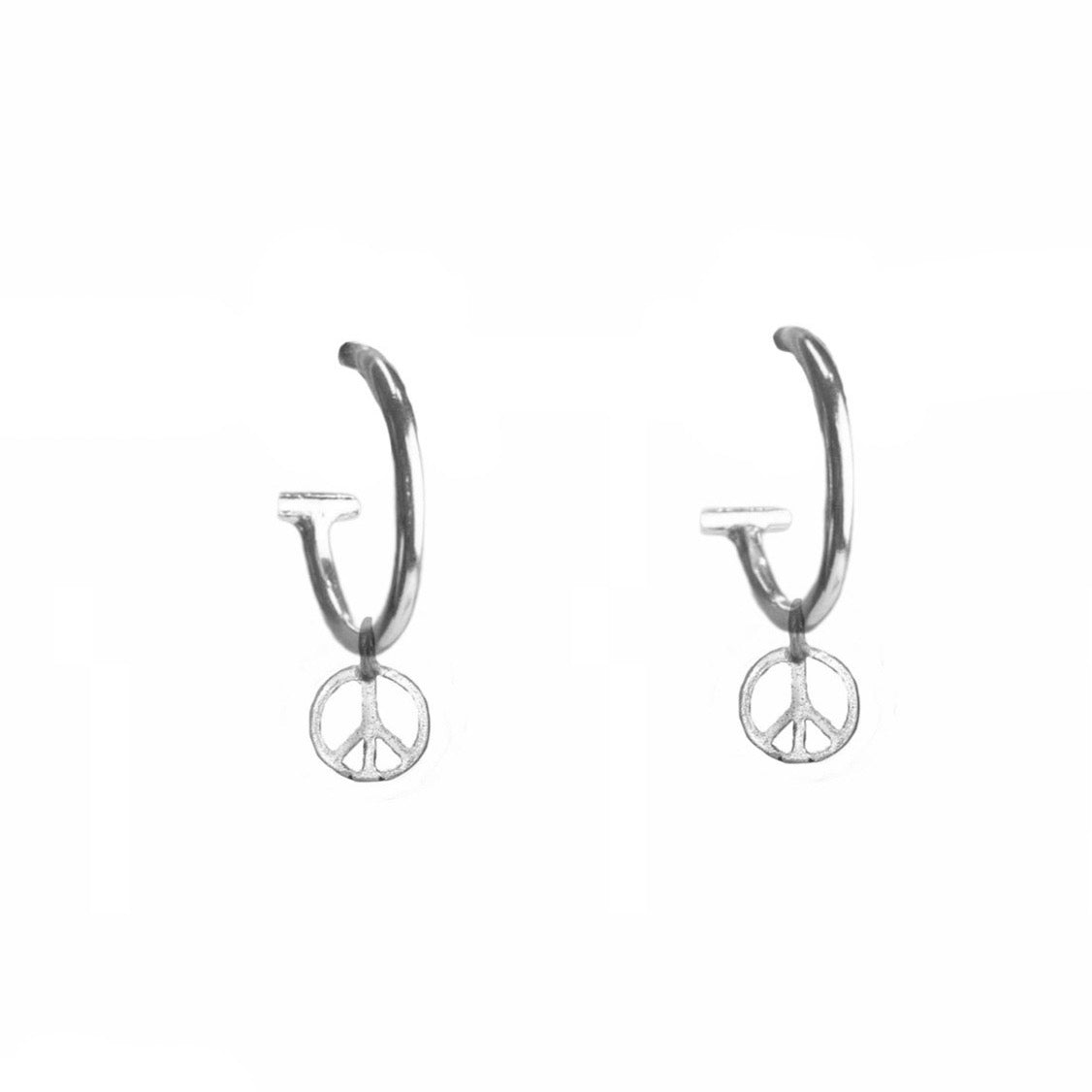 Belle & Bee mini peace sign earrings