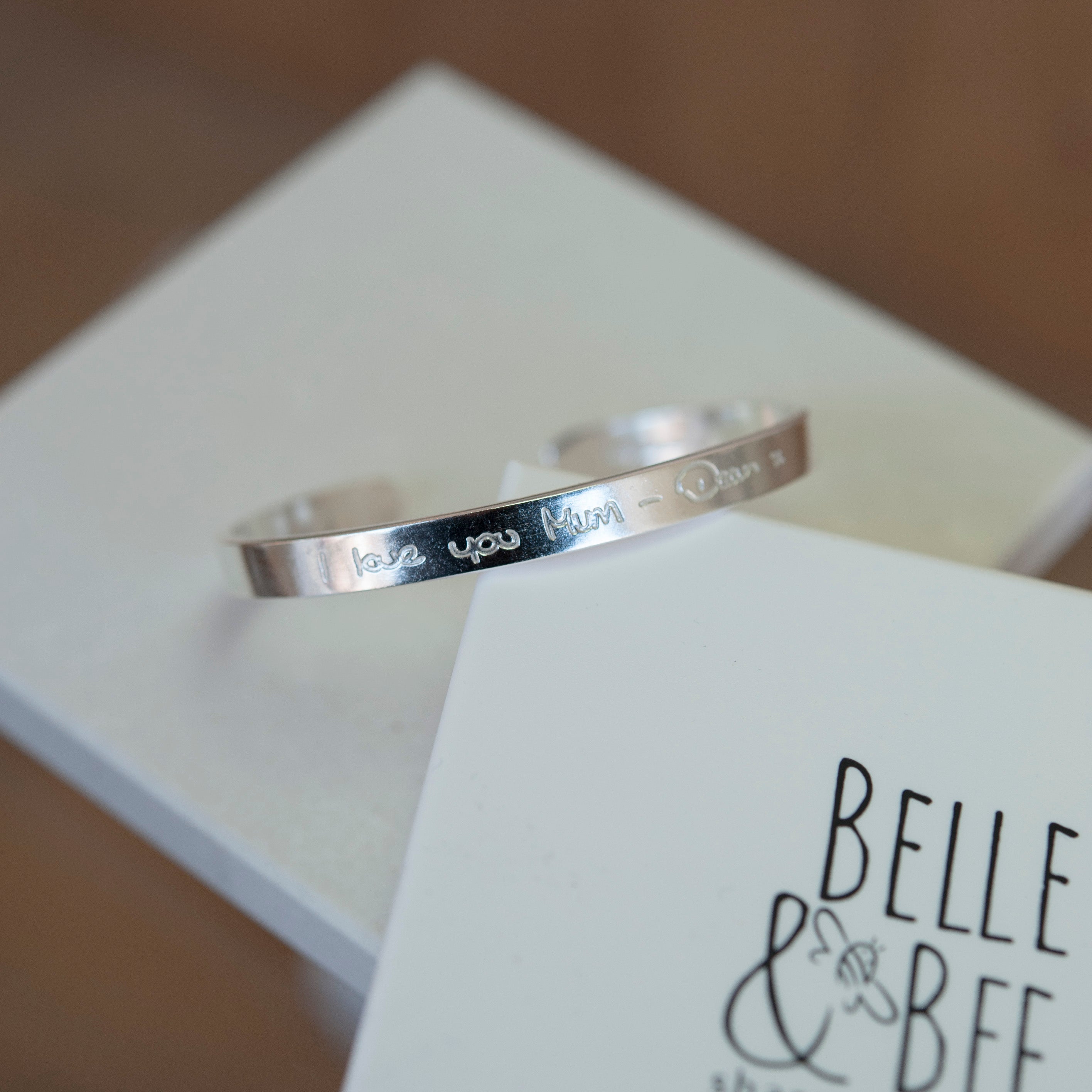 Belle & bee Sterling Silver Personalised Handwriting Cuff