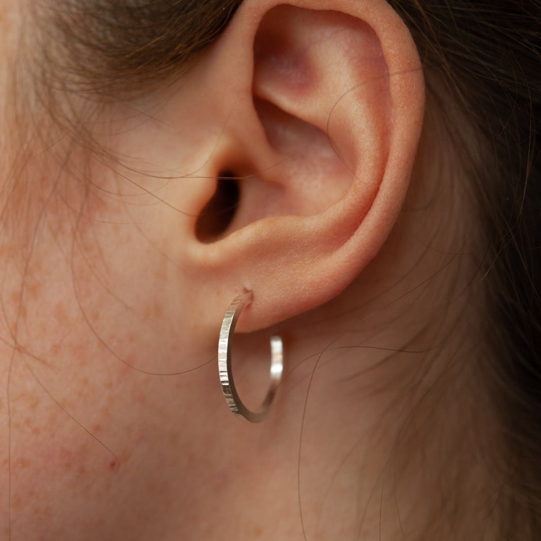 Belle & Bee Sterling silver square wire hoop earrings