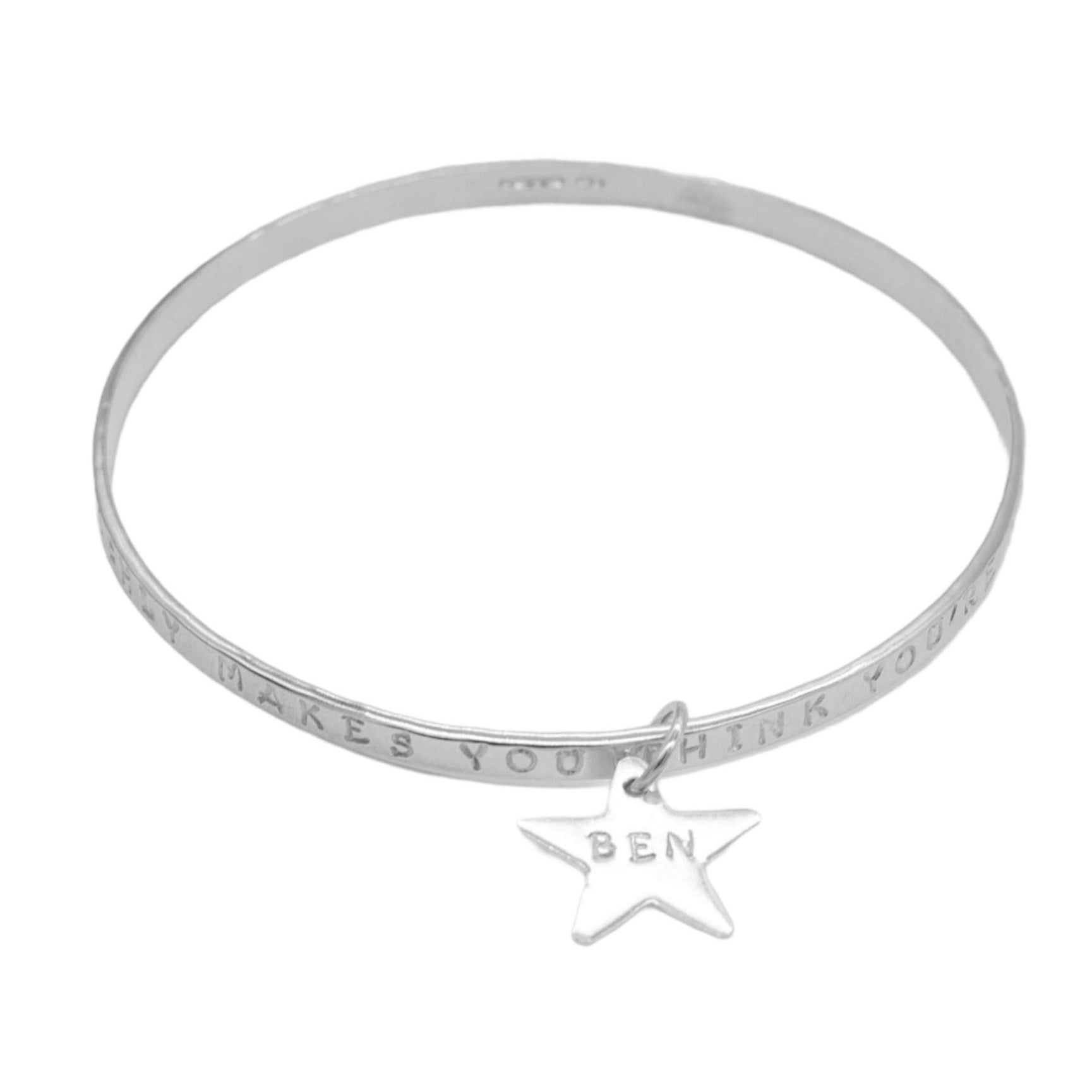 Belle & Bee Sterling Silver message Bangle