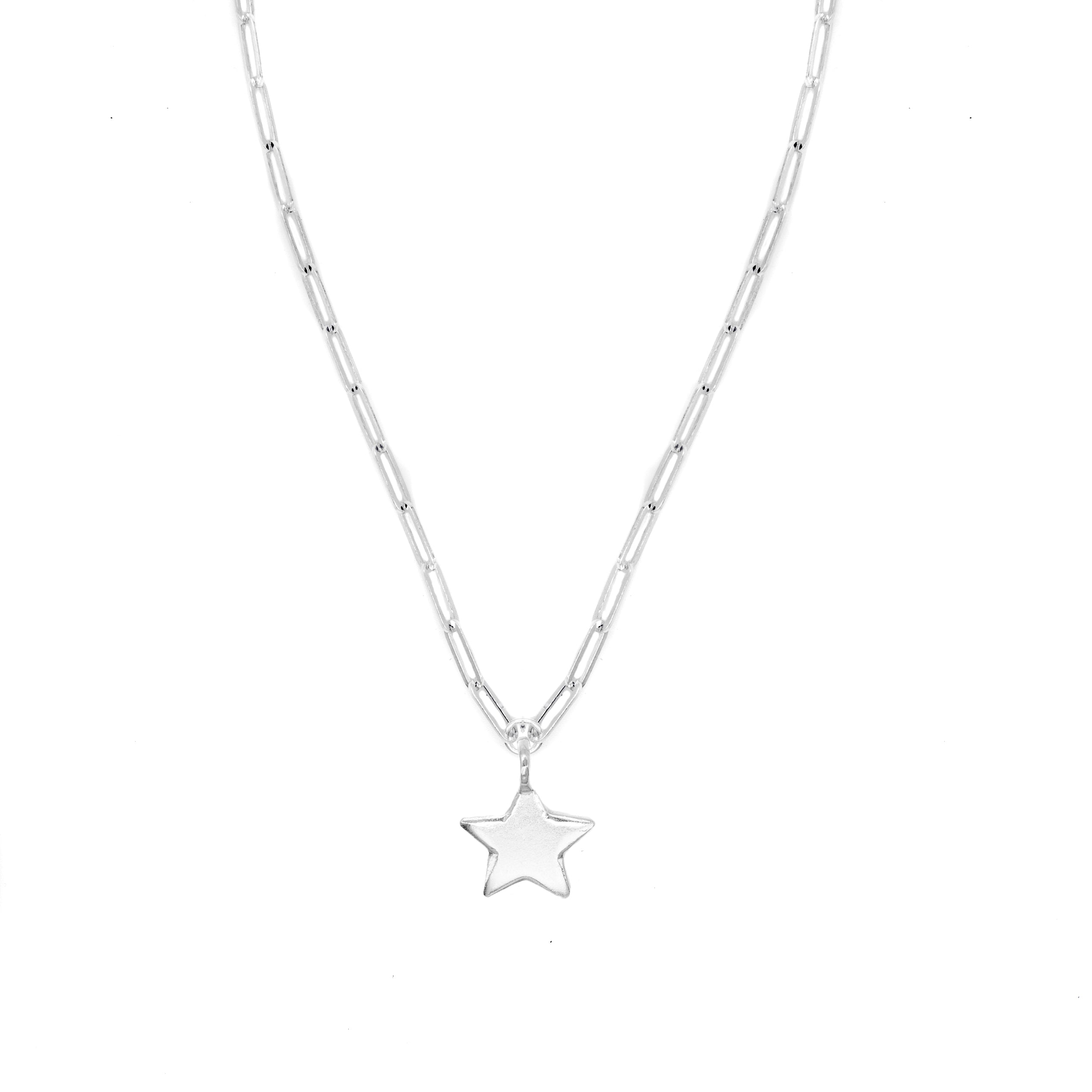 Belle & Bee Sterling Silver star trace chain necklace