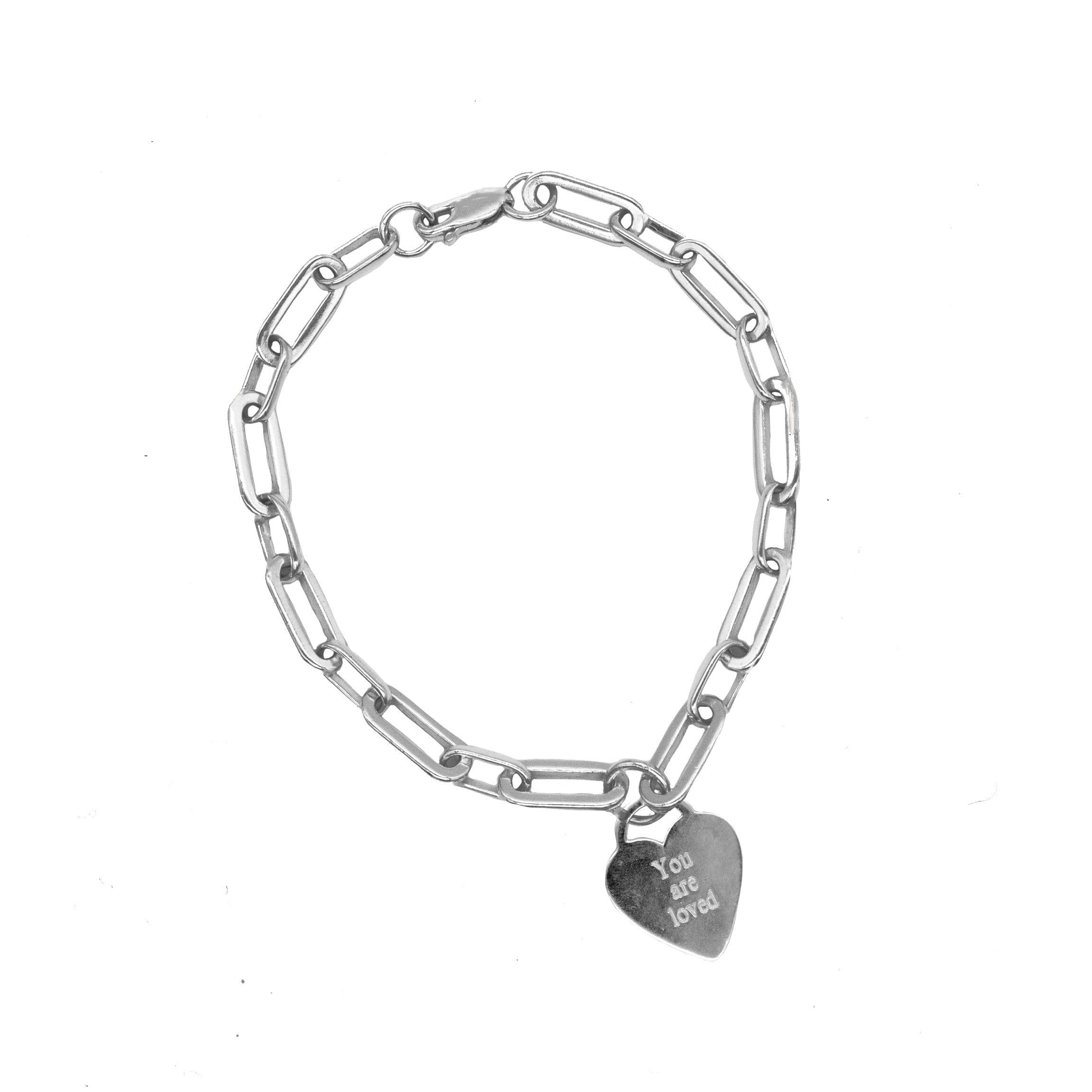 Belle & Bee Chunky heart trace chain bracelet