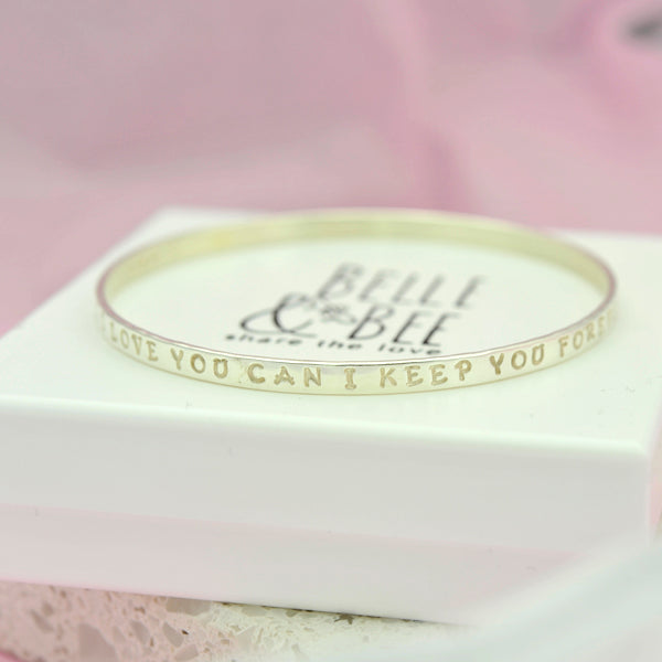 Belle & Bee Sterling silver message bangle